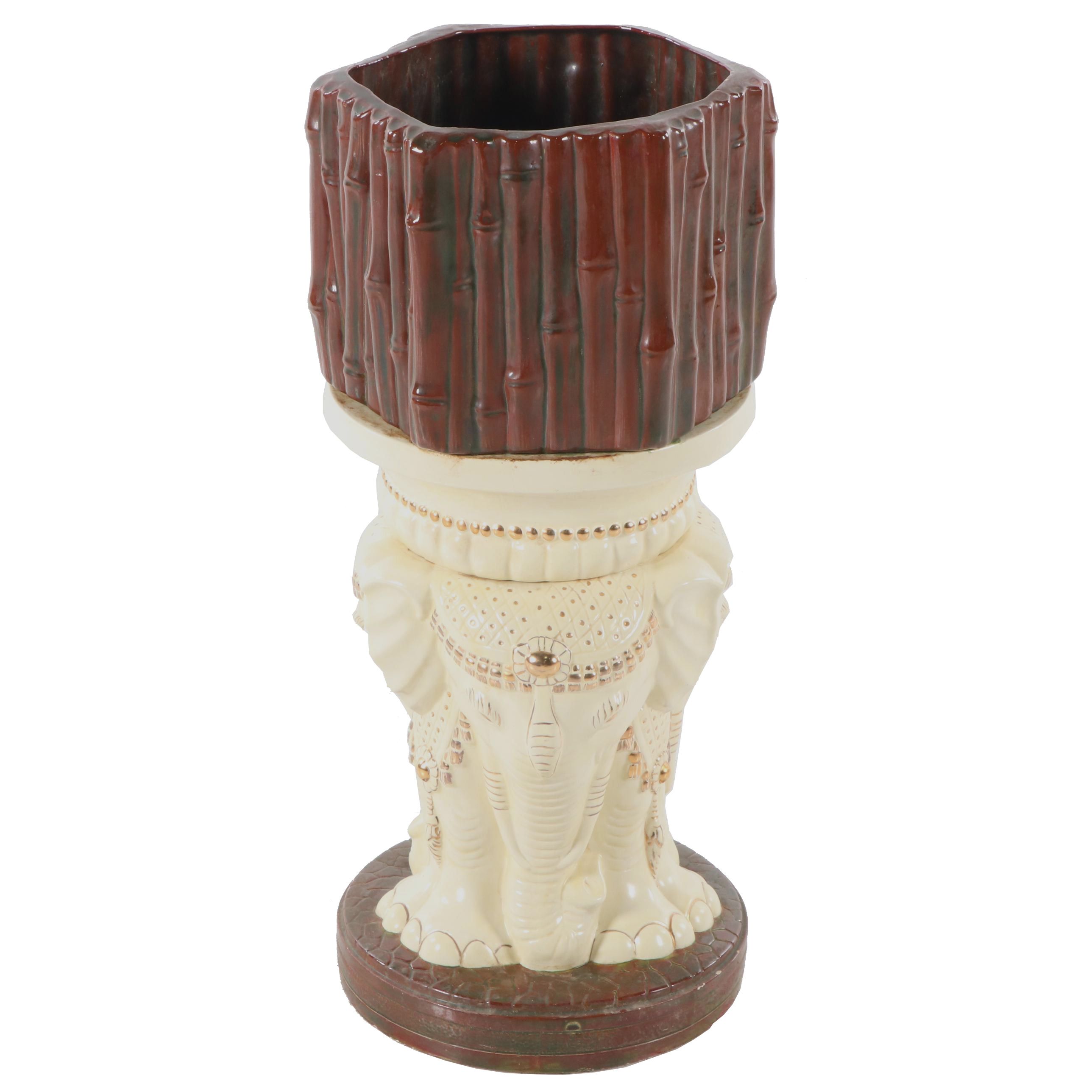 Large Ceramic Elephant Plant Stand