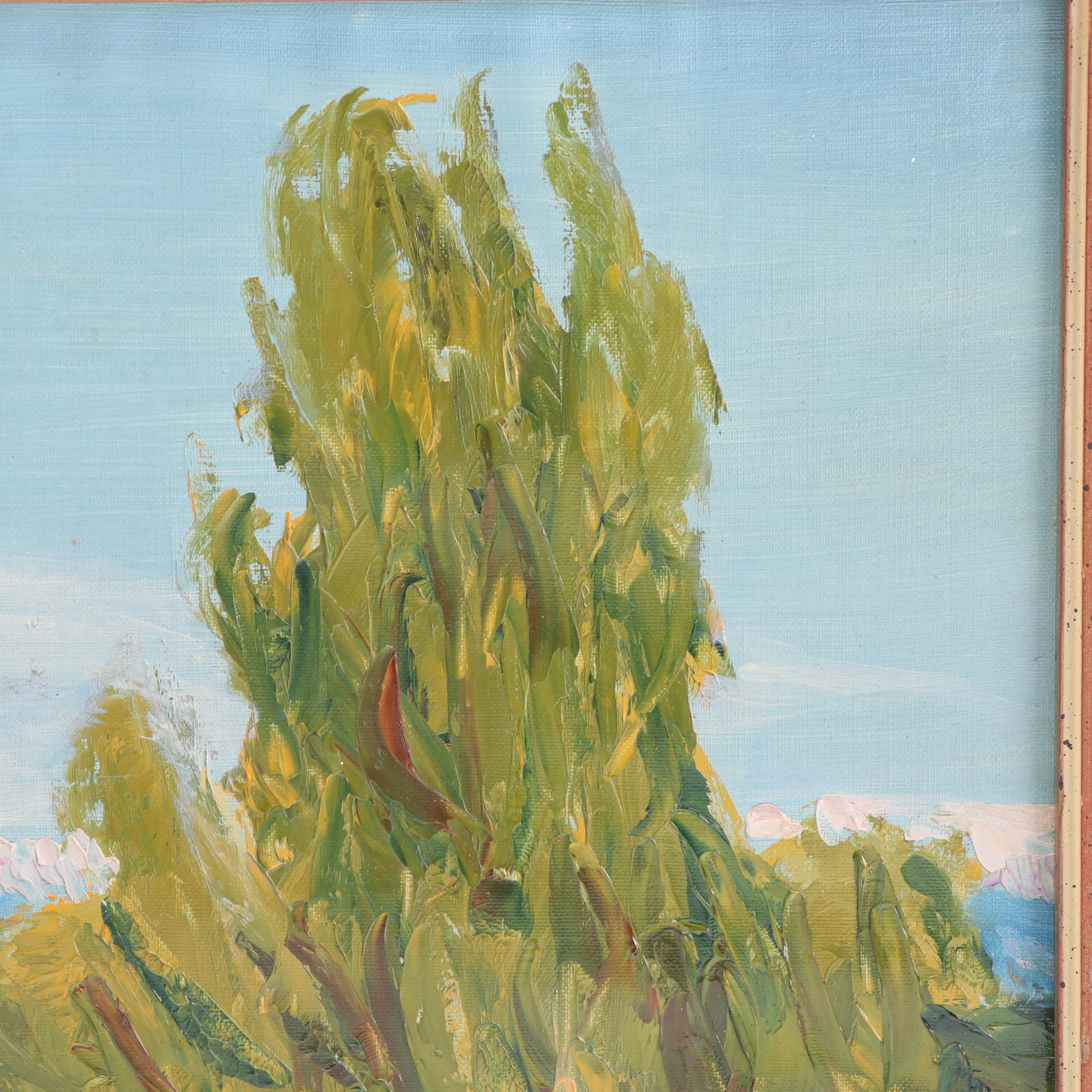 R. Holmes 1949 Landscape Oil Painting