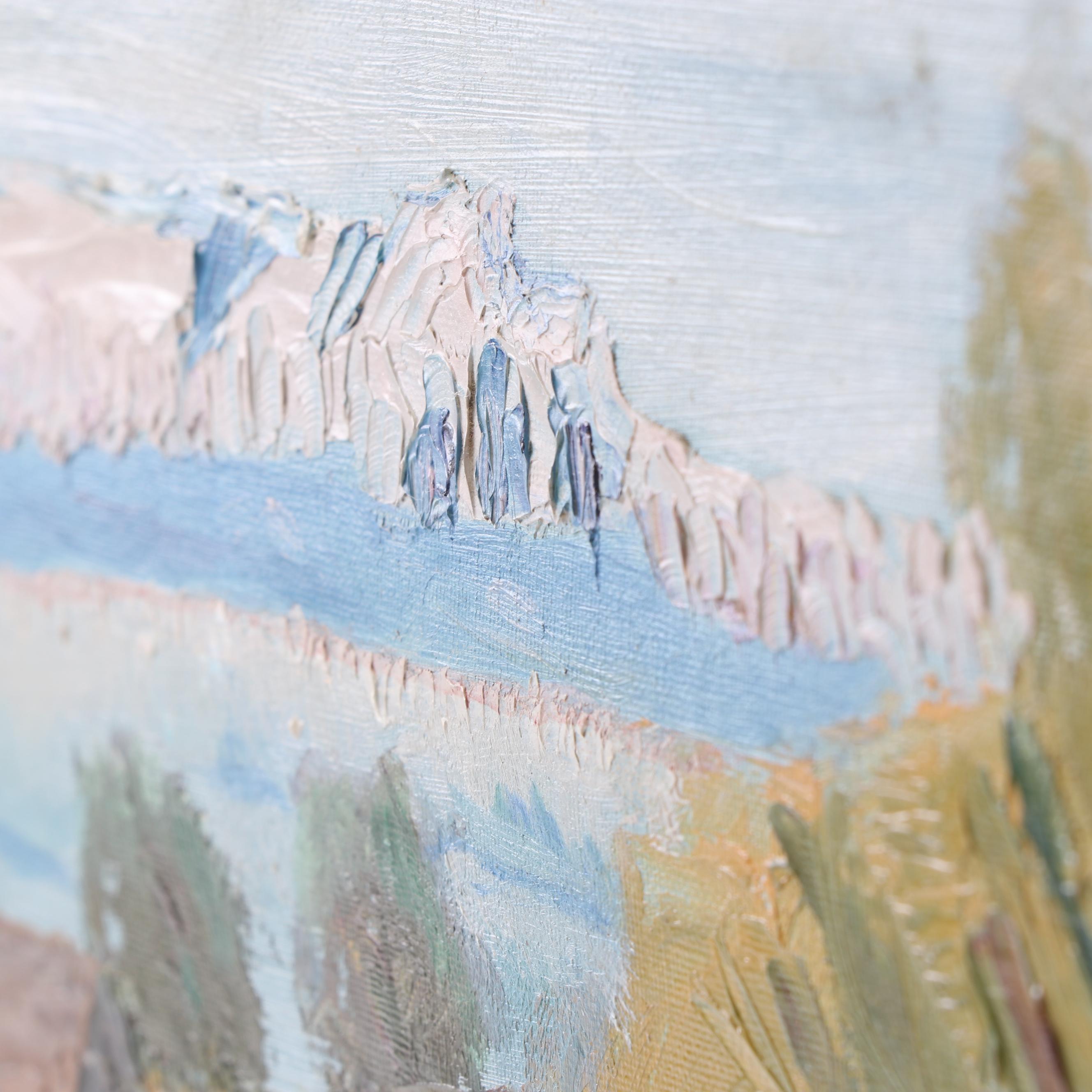 R. Holmes 1949 Landscape Oil Painting