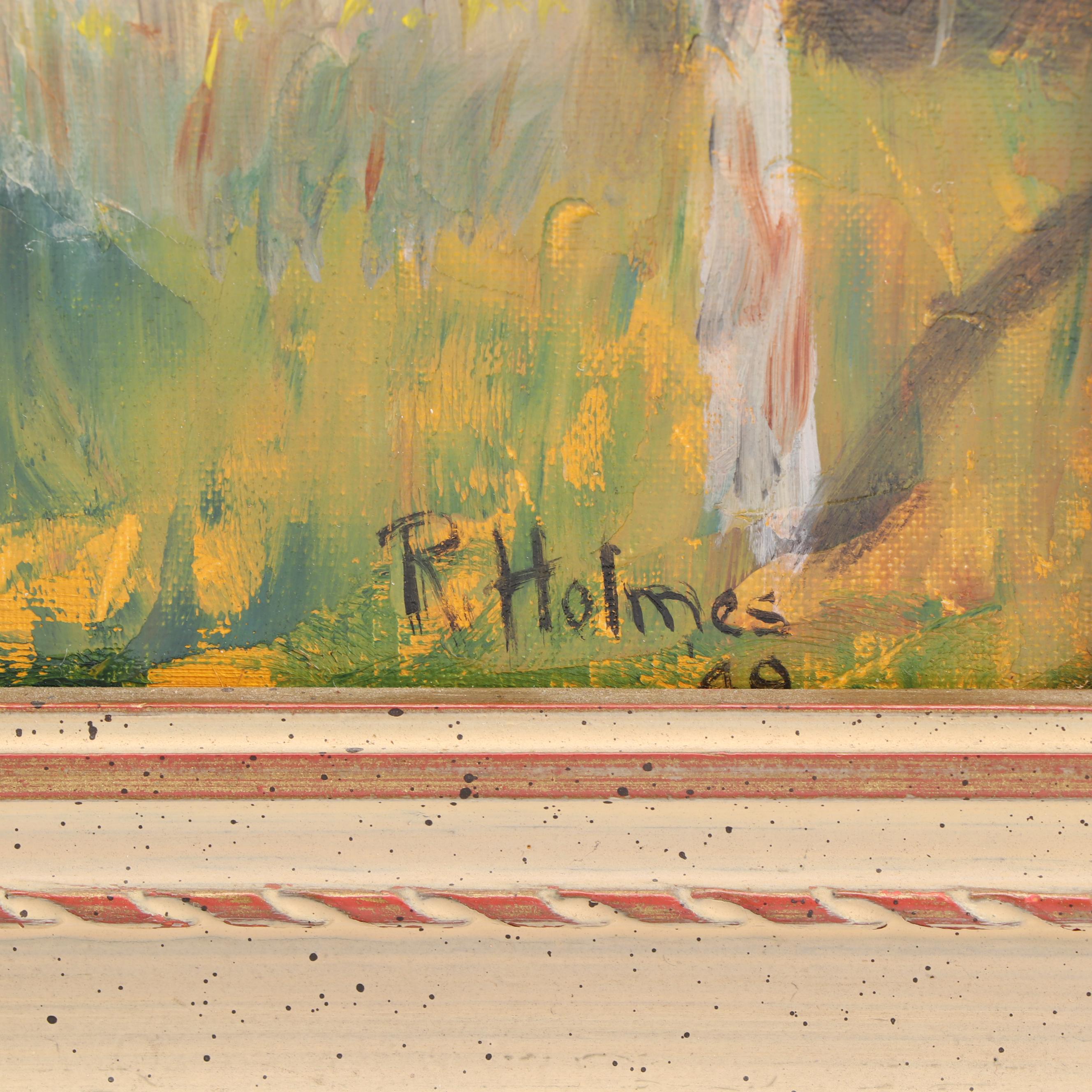 R. Holmes 1949 Landscape Oil Painting