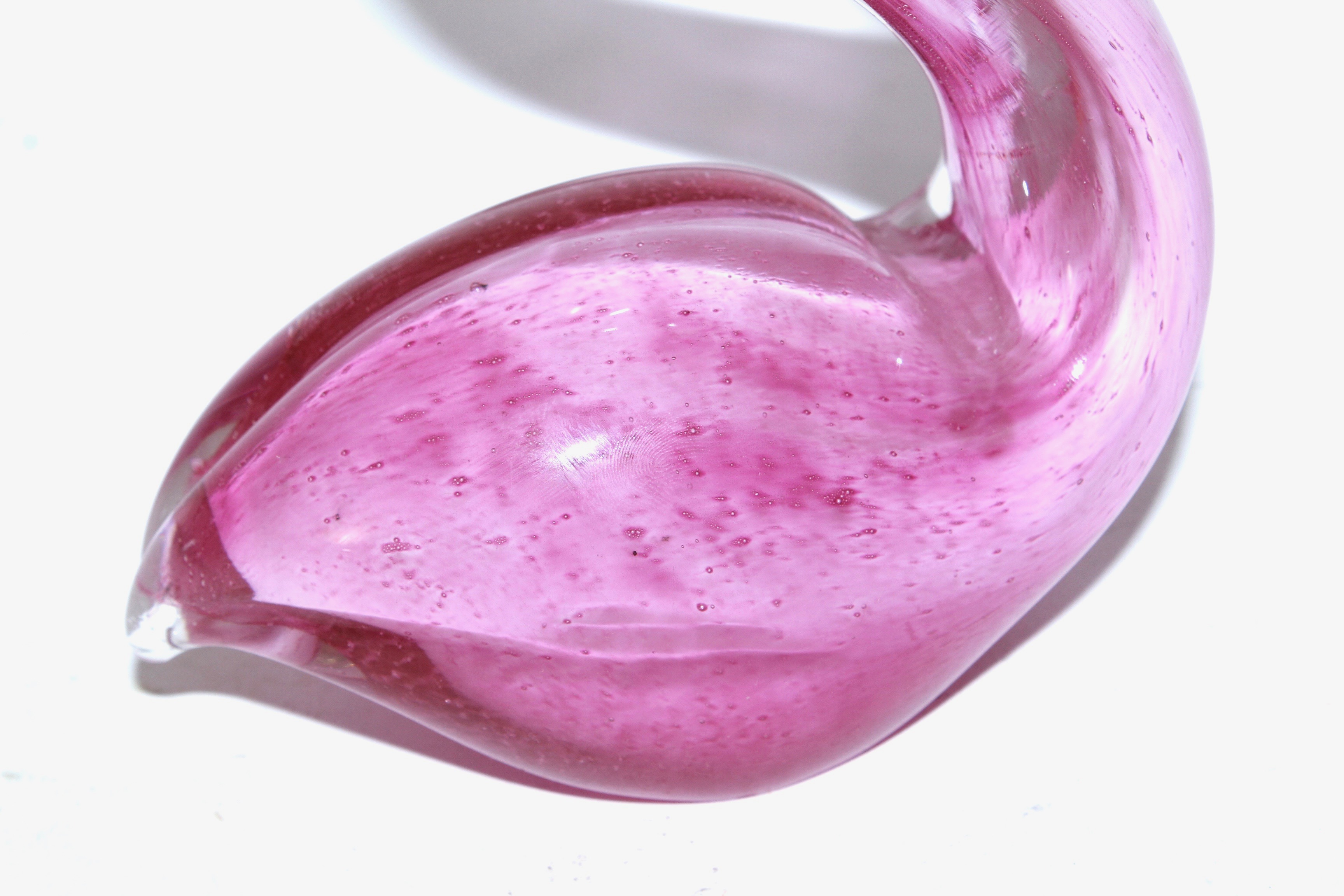Blown Glass Pink Flamingo Figurine