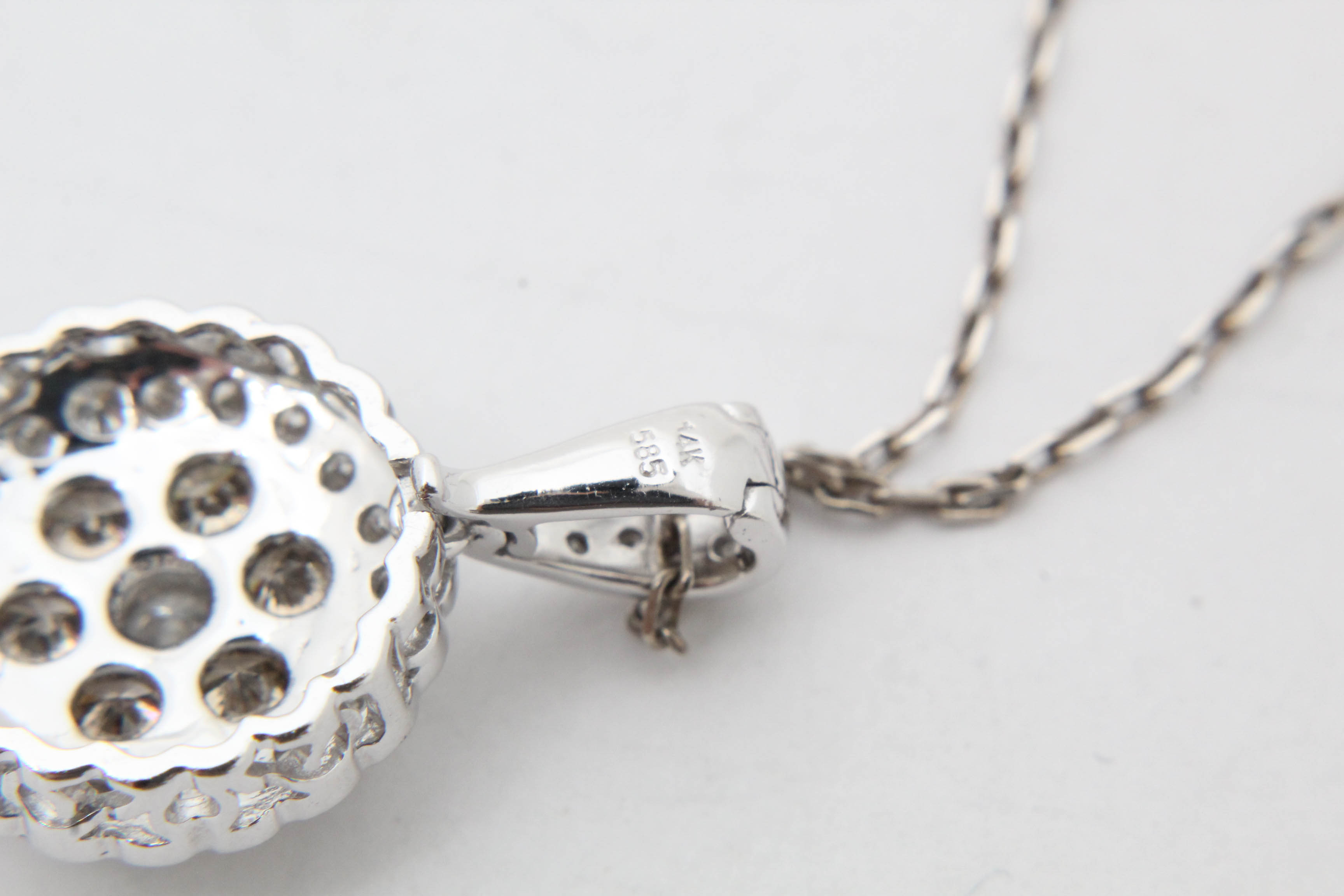 14K White Gold 1.00 ctw. Diamond Pendant with Sterling Silver Chain