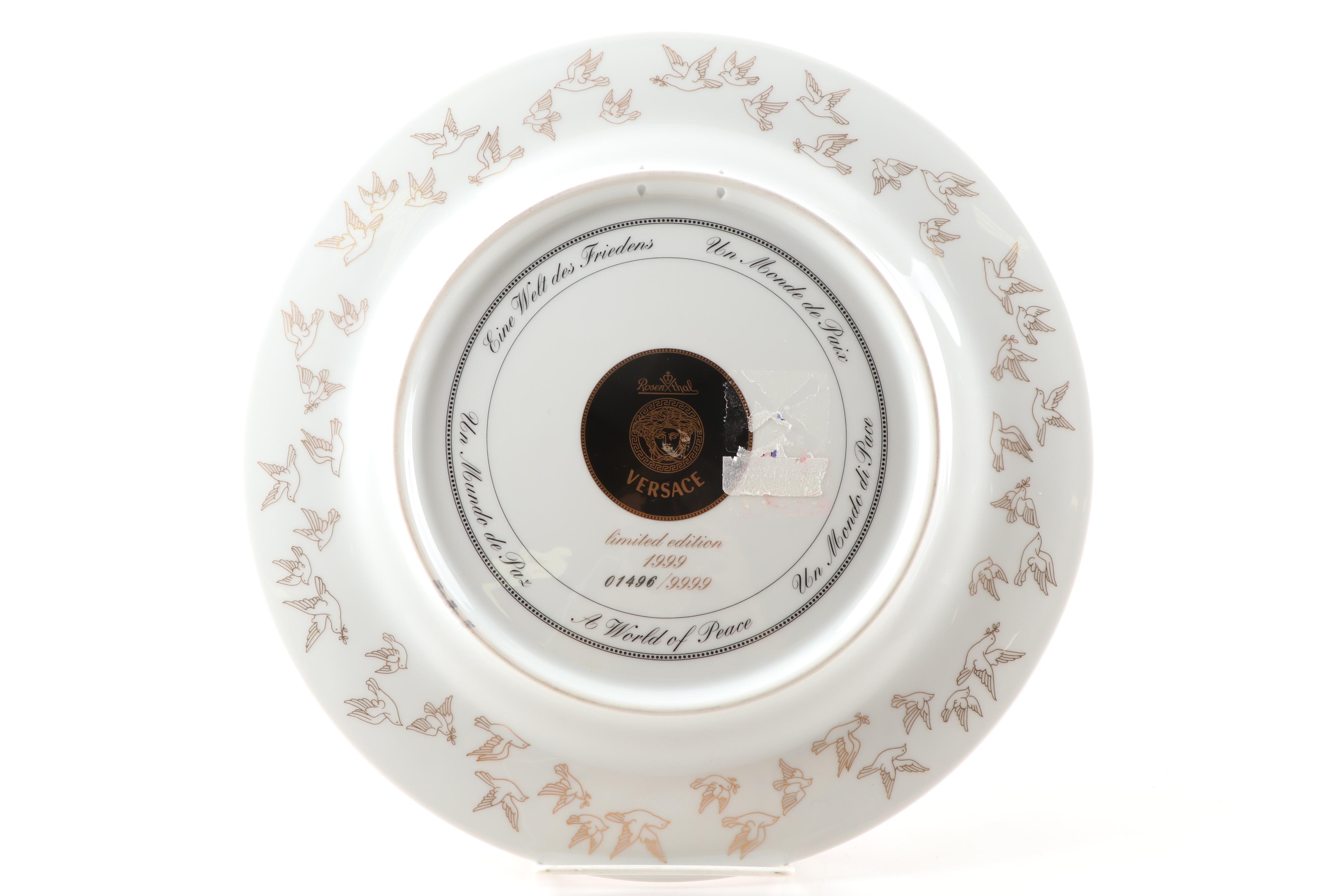 Rosenthal Versace "A World of Peace" Limited Edition Plate with Box