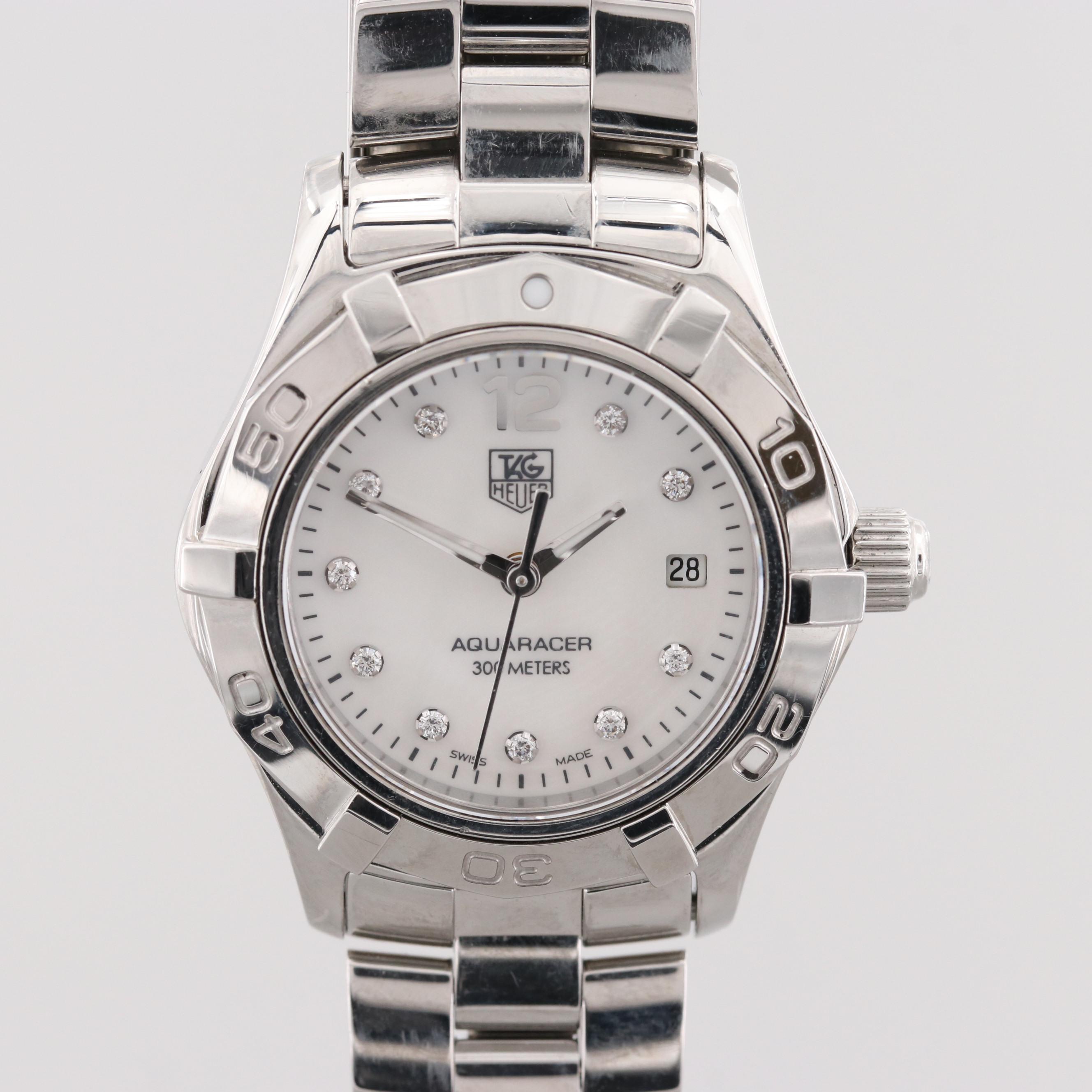TAG Heuer Aquaracer Quartz Watch With Mother of Pearl and Diamond Dial