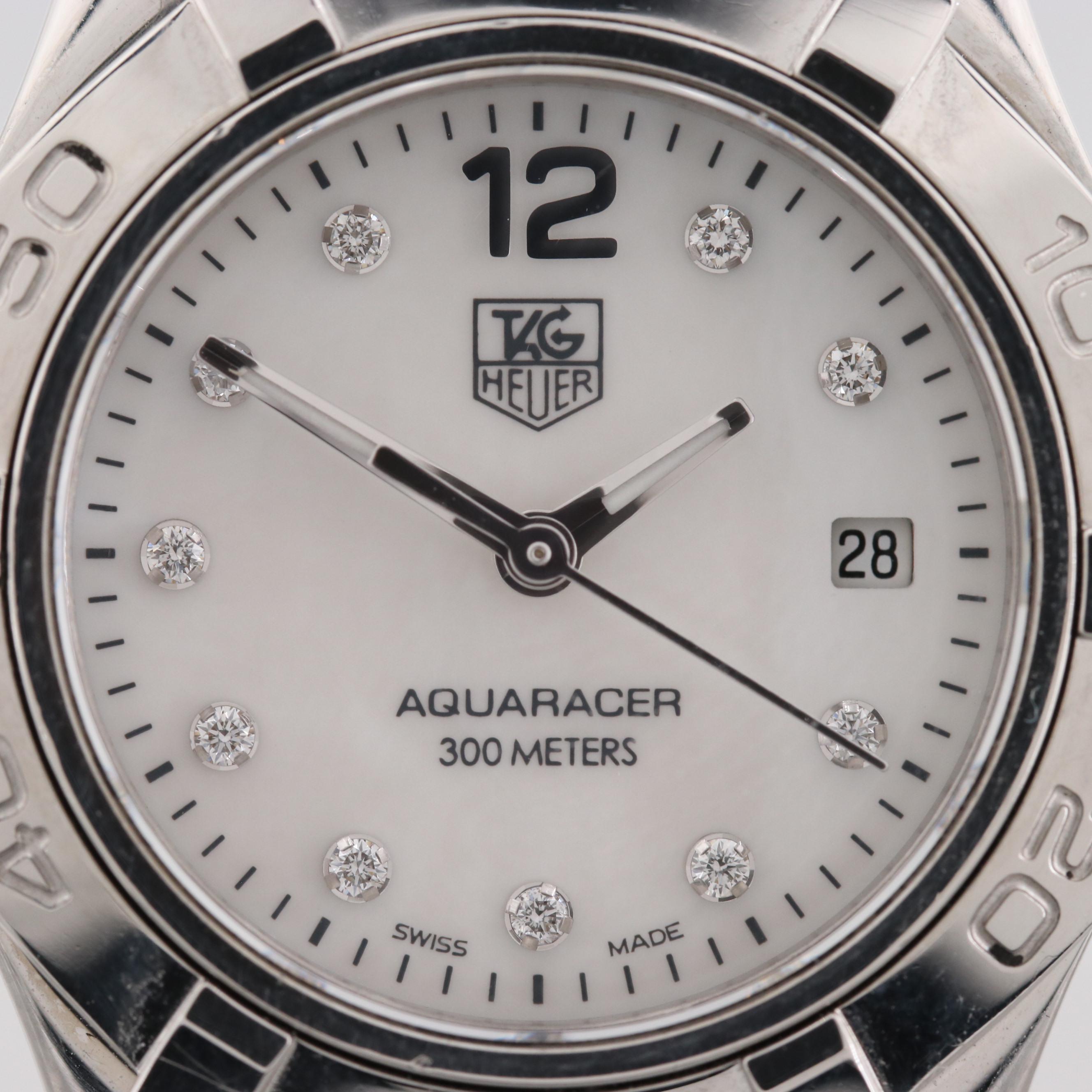 TAG Heuer Aquaracer Quartz Watch With Mother of Pearl and Diamond Dial