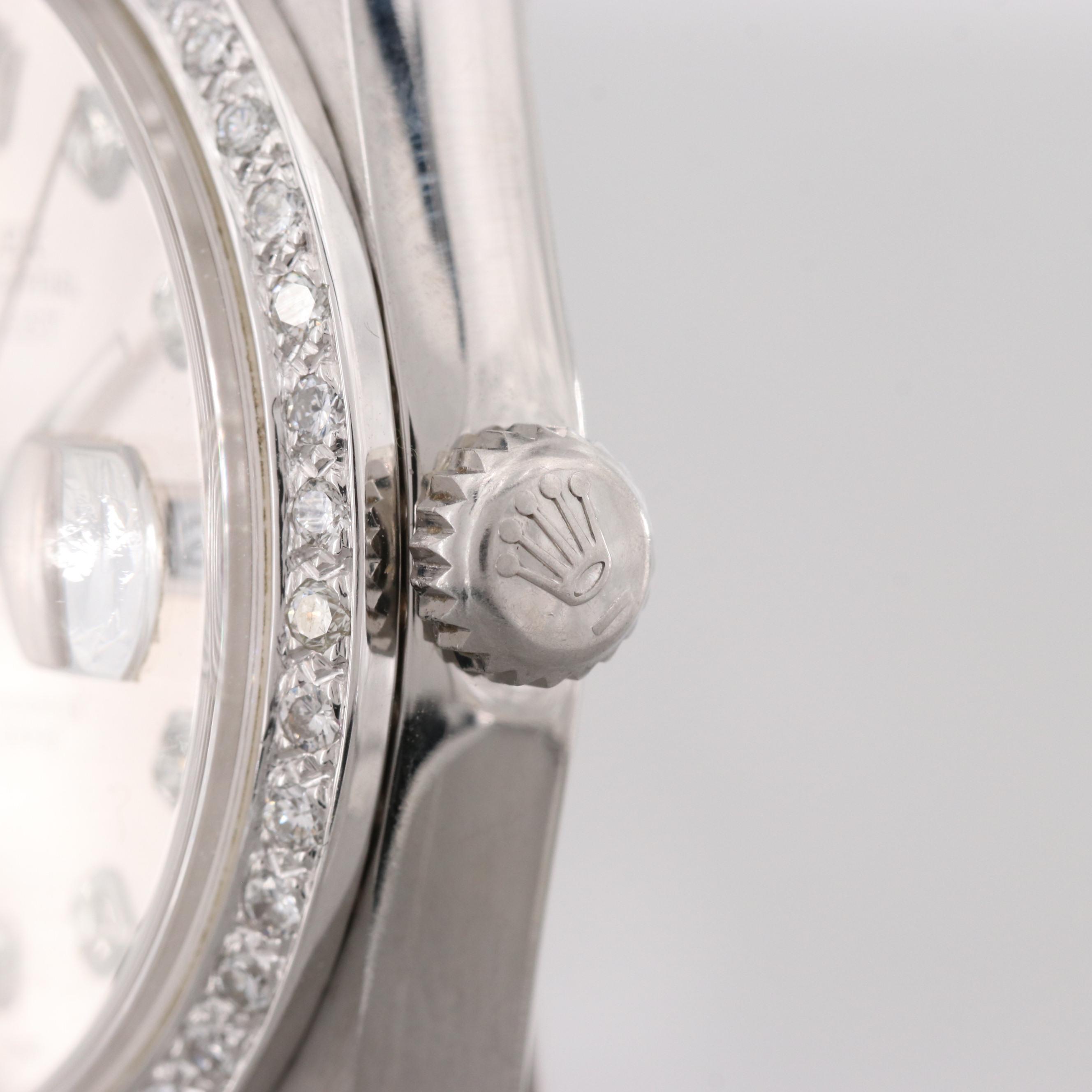 Rolex Datejust Stainless Steel and 14K Gold Diamond Dial and Bezel Watch