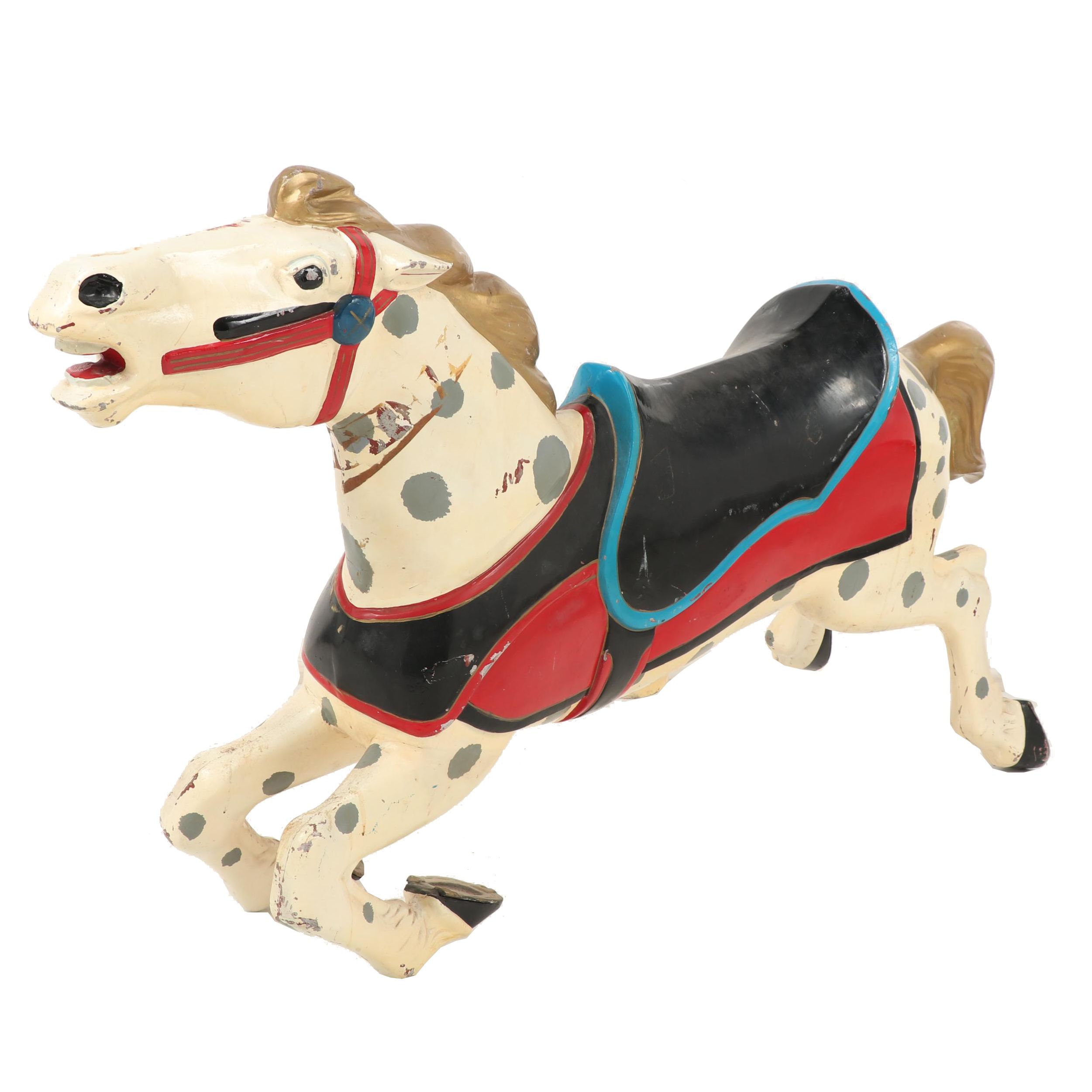 Full Size Painted Metal Carousel Horse, Mid 20th Century