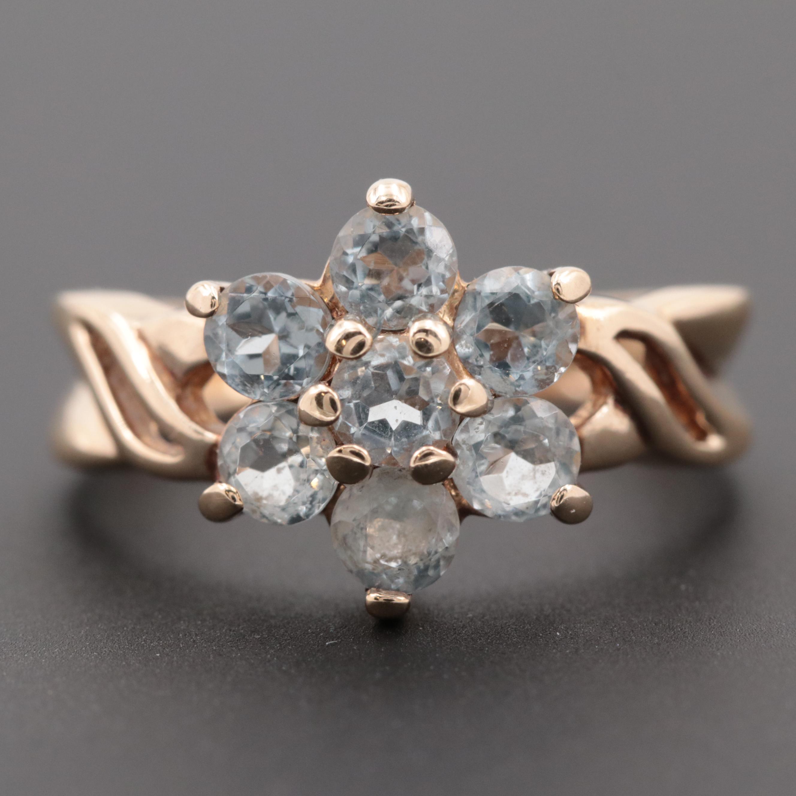 10K Yellow Gold Aquamarine Ring