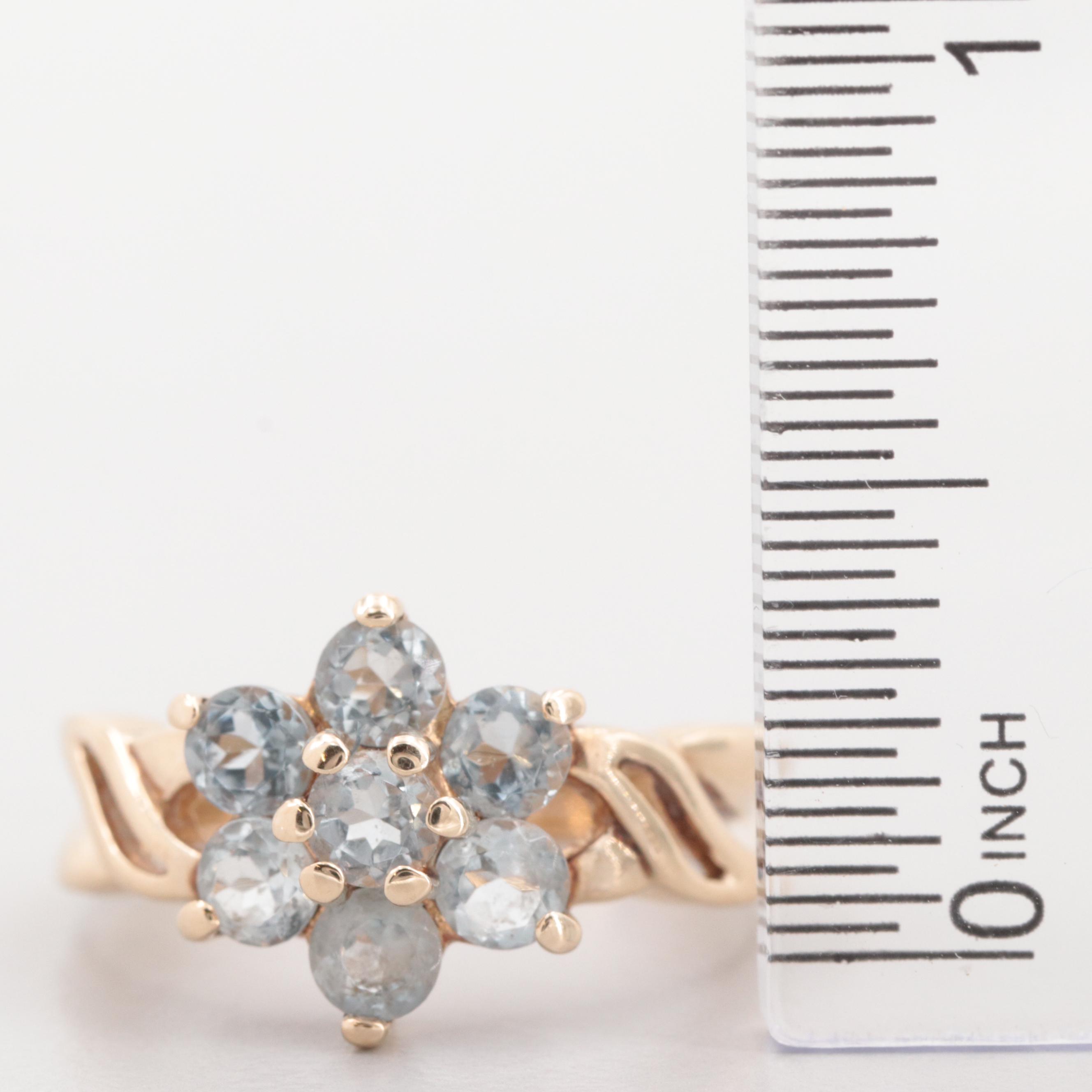 10K Yellow Gold Aquamarine Ring