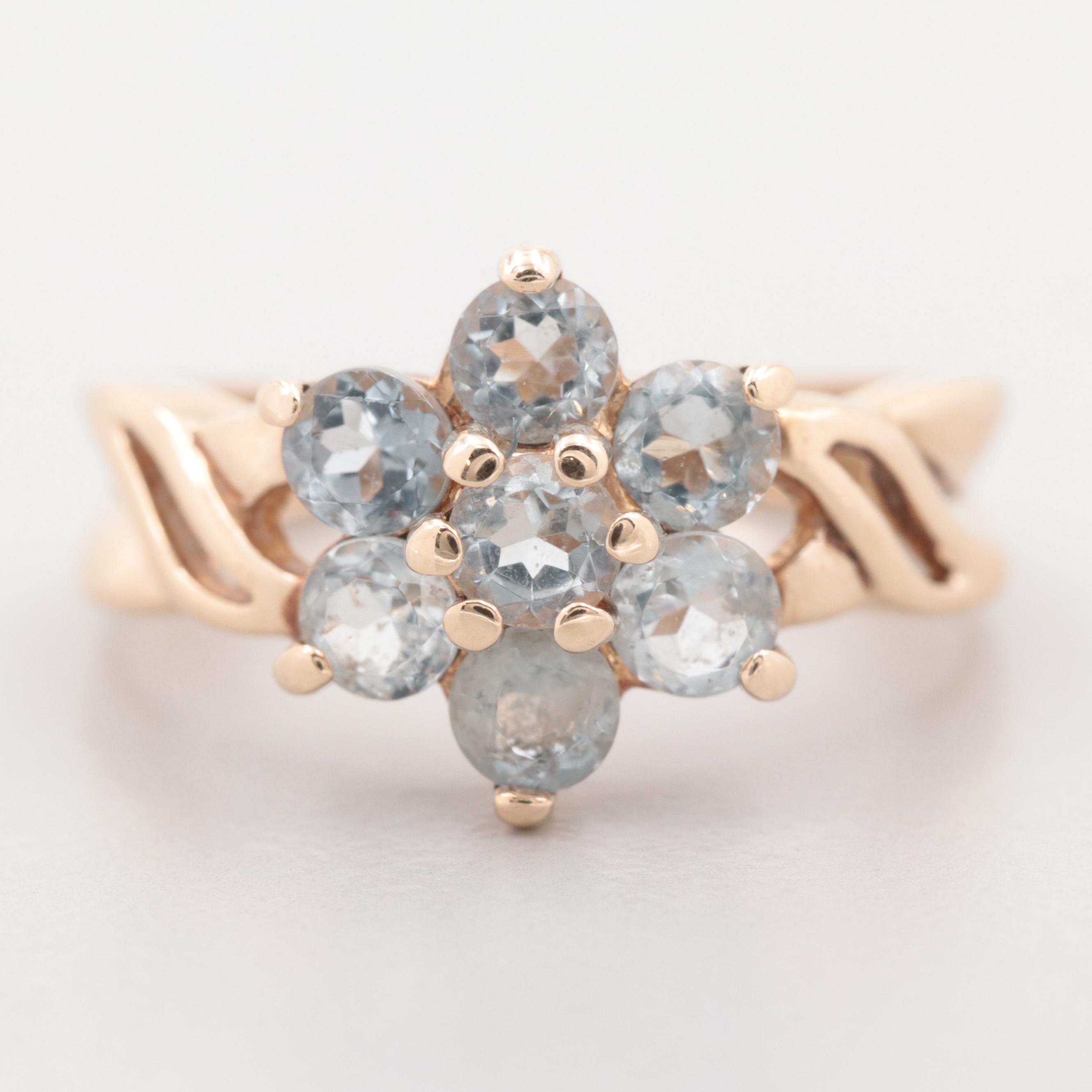 10K Yellow Gold Aquamarine Ring