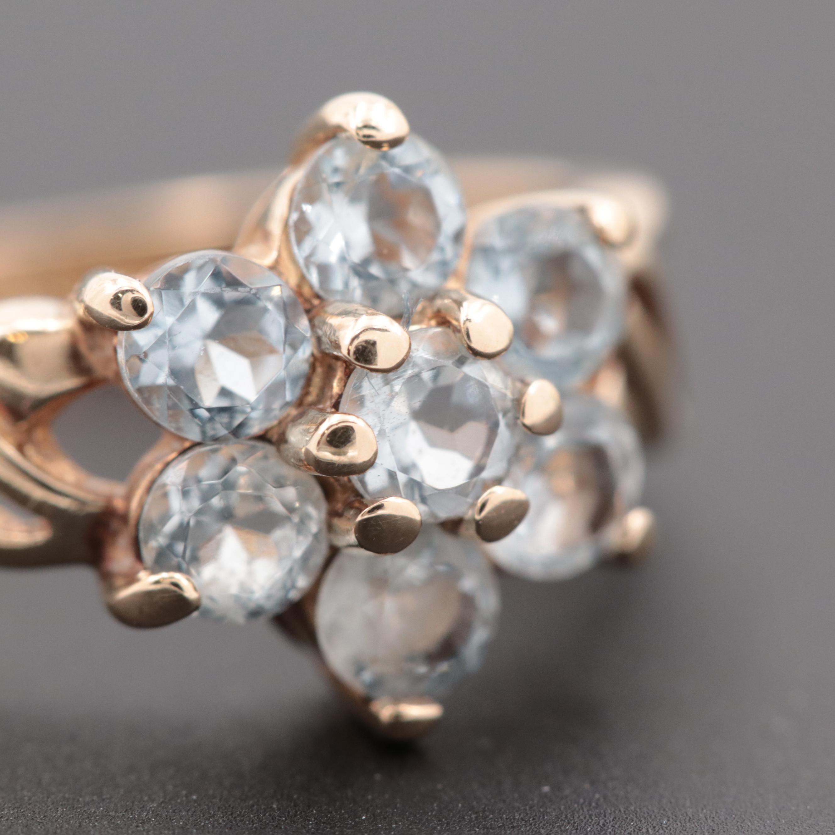 10K Yellow Gold Aquamarine Ring