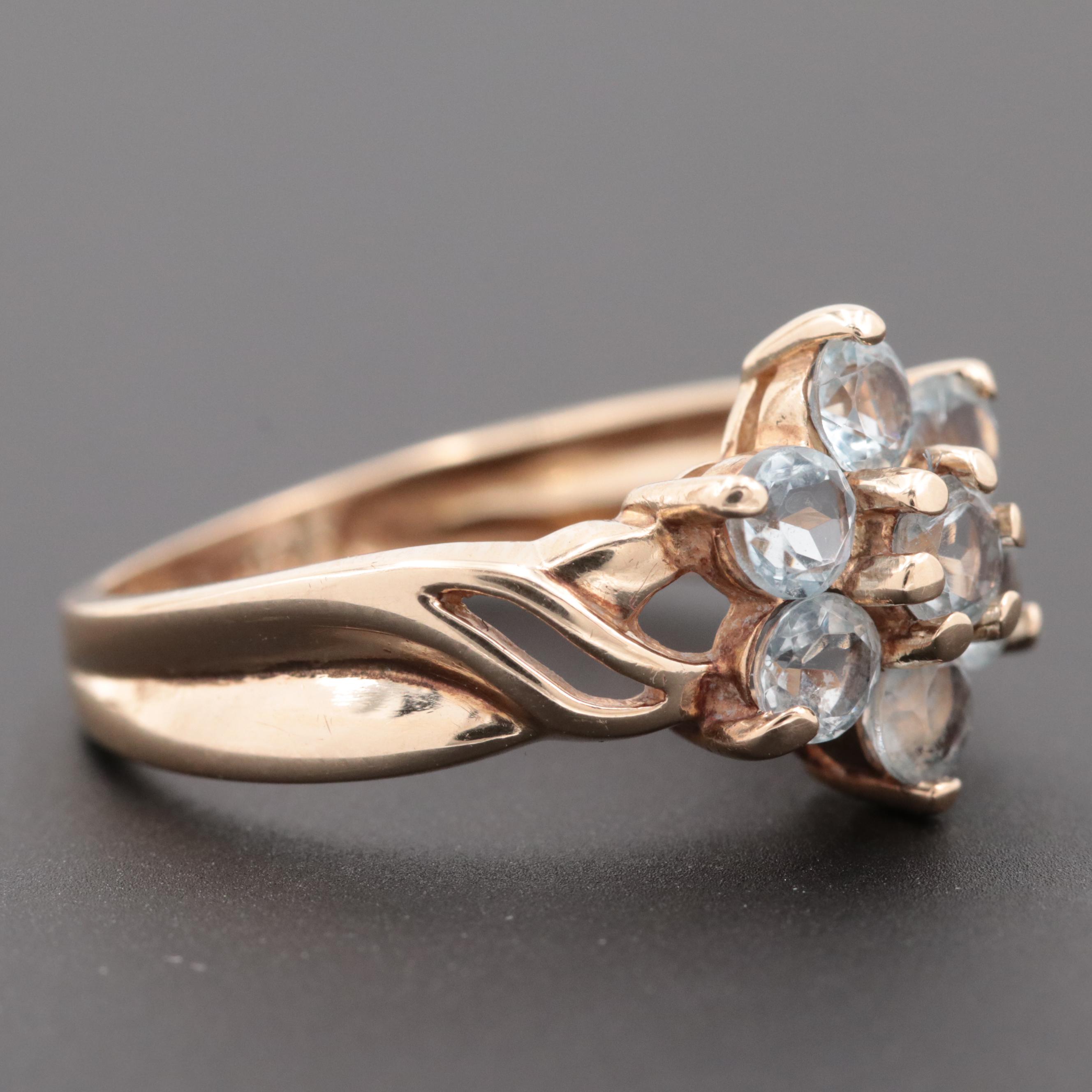 10K Yellow Gold Aquamarine Ring