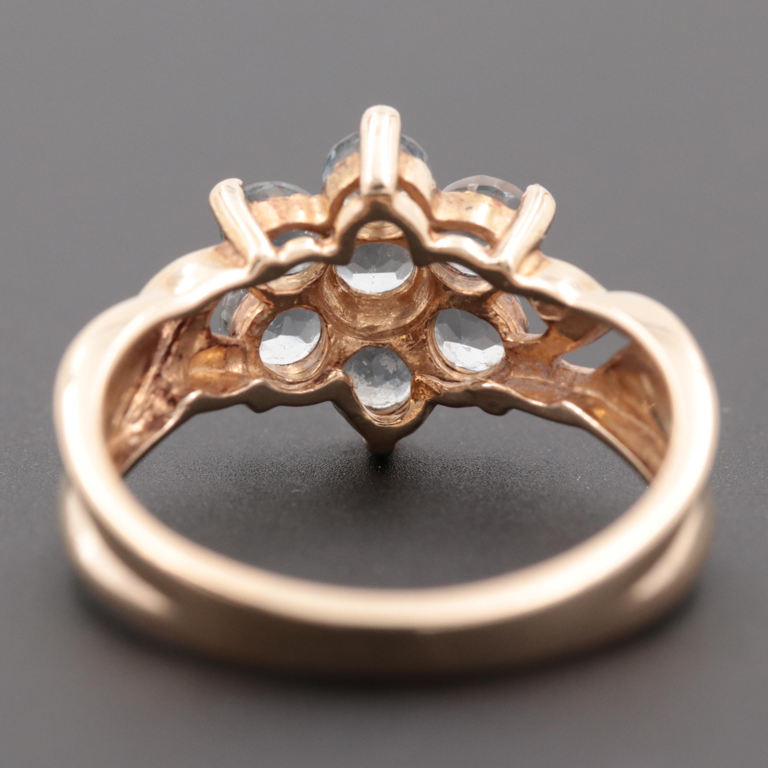 10K Yellow Gold Aquamarine Ring