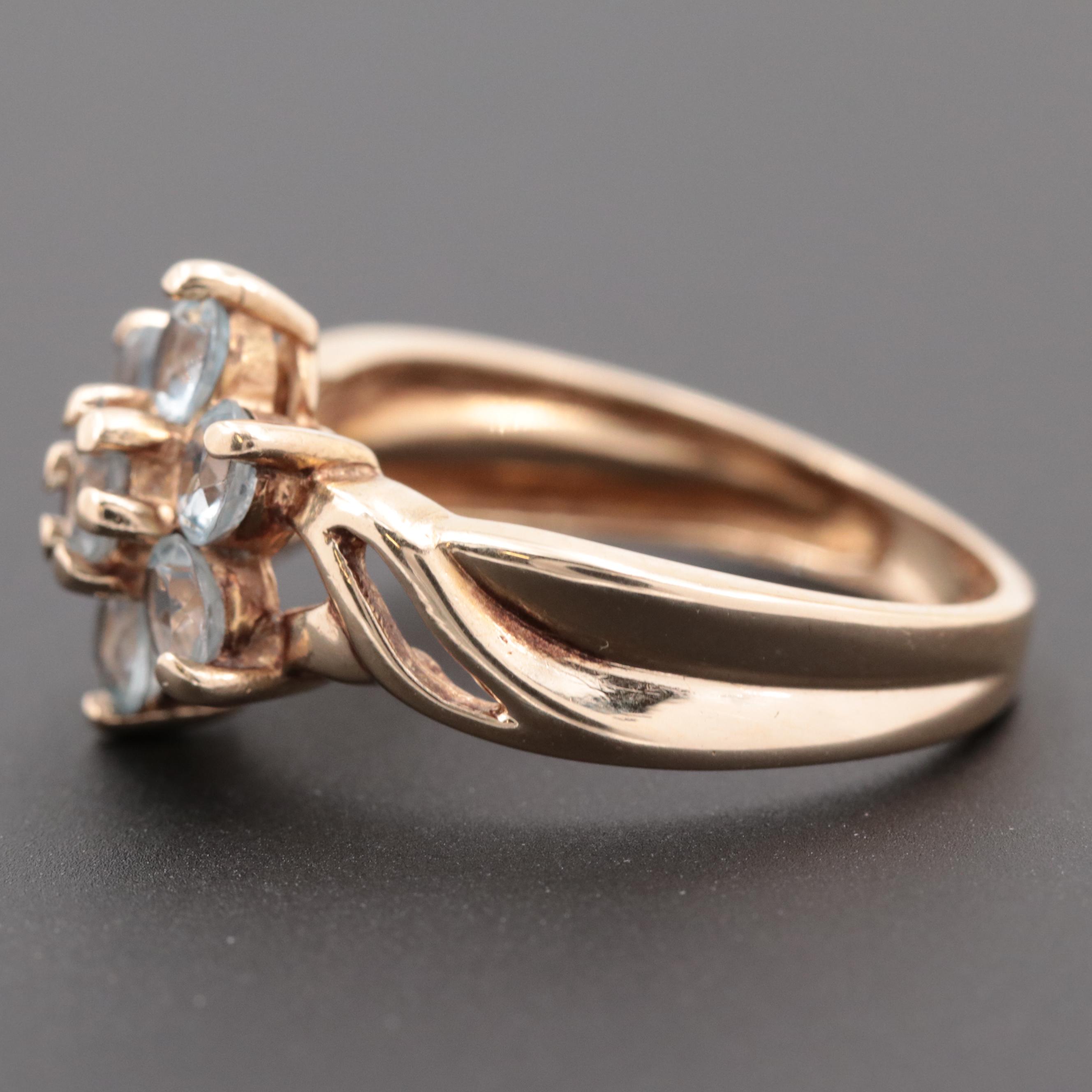 10K Yellow Gold Aquamarine Ring