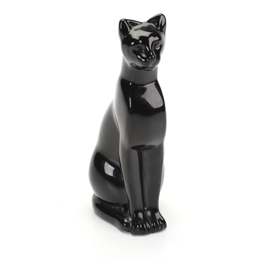 Baccarat Black Crystal Cat Figurine