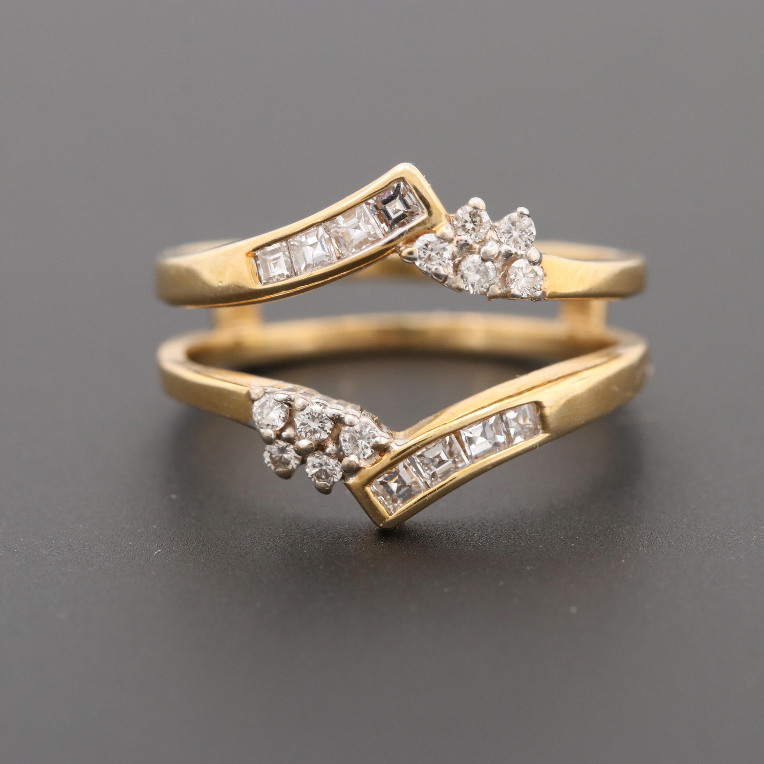 14K Yellow Gold Diamond Ring Jacket