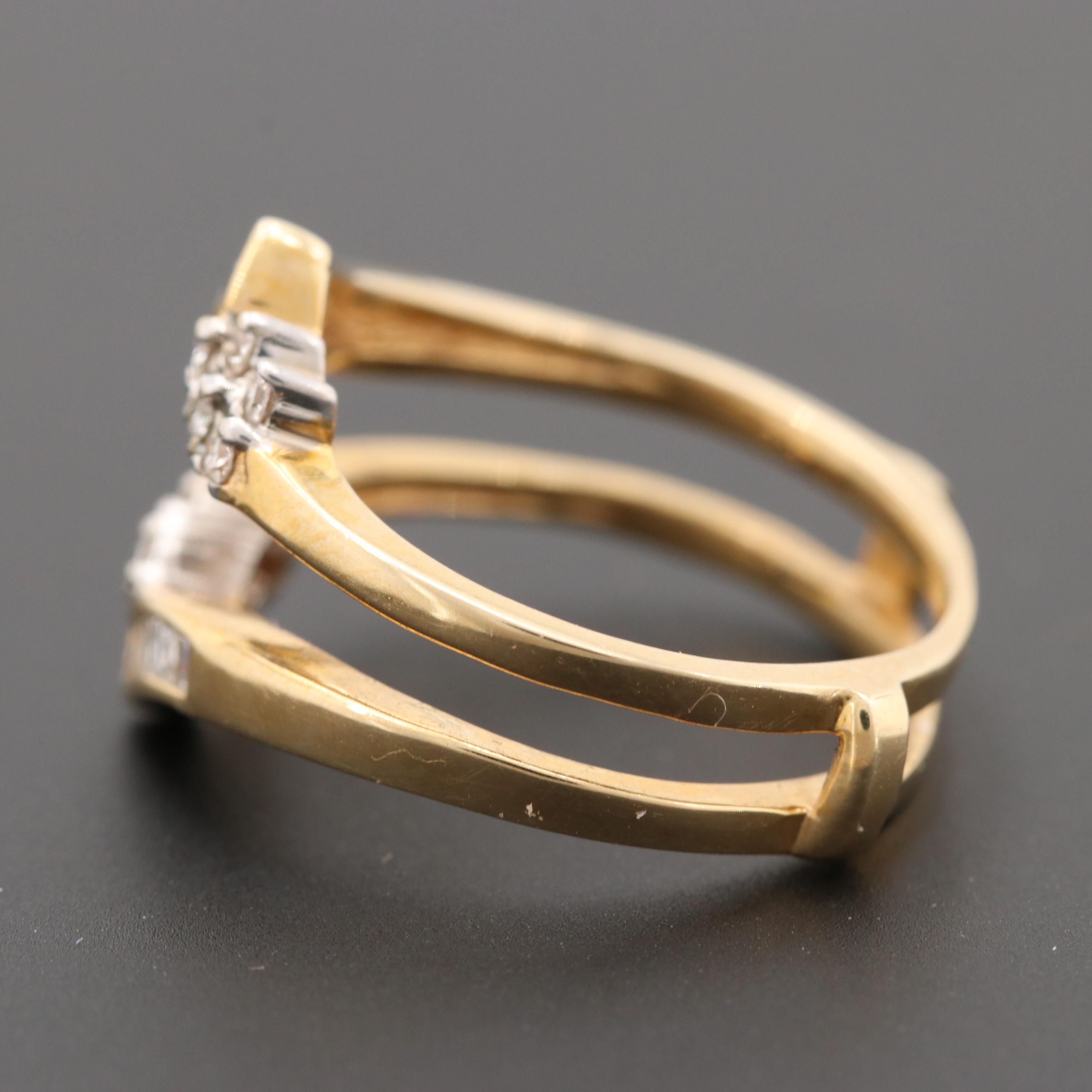 14K Yellow Gold Diamond Ring Jacket