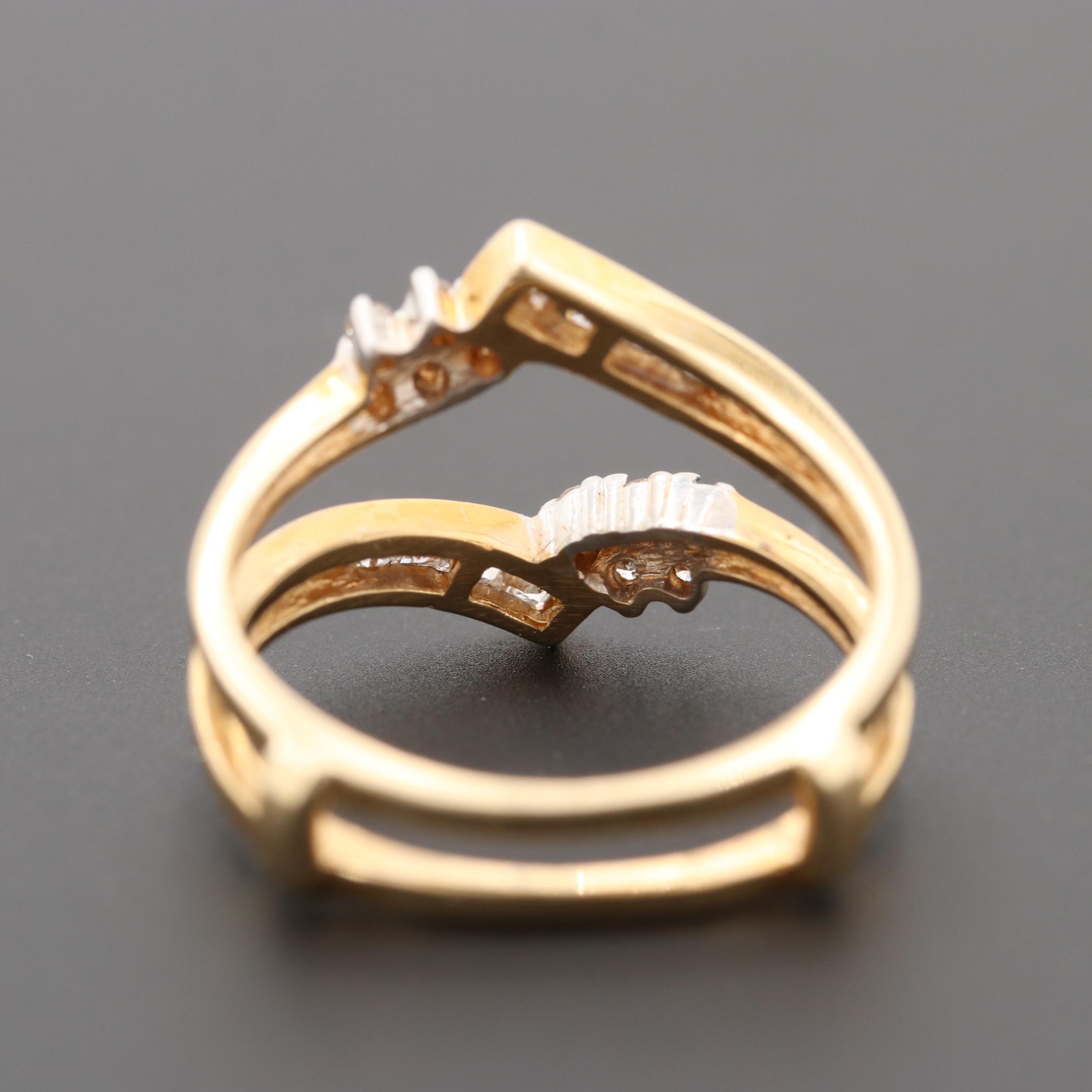 14K Yellow Gold Diamond Ring Jacket