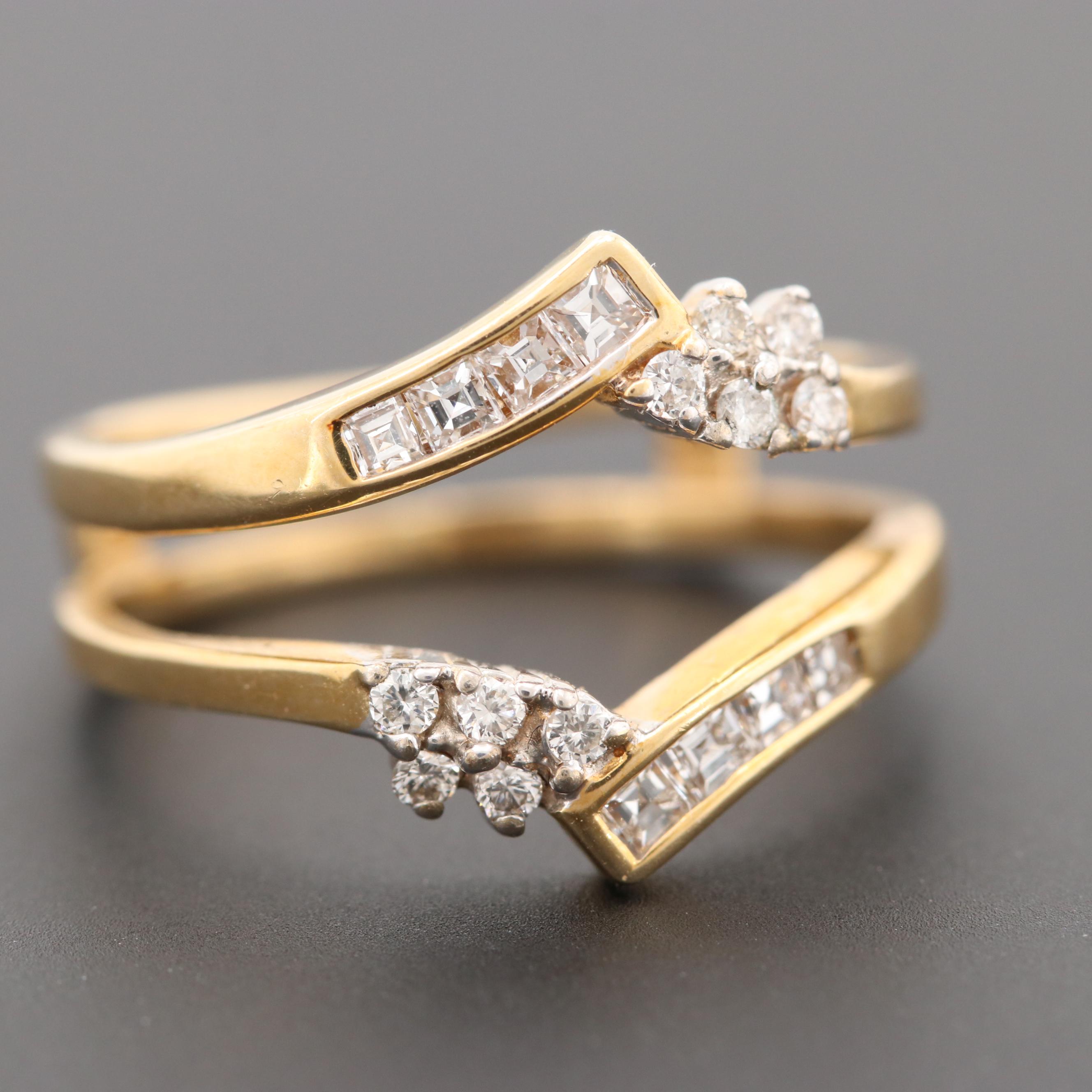 14K Yellow Gold Diamond Ring Jacket