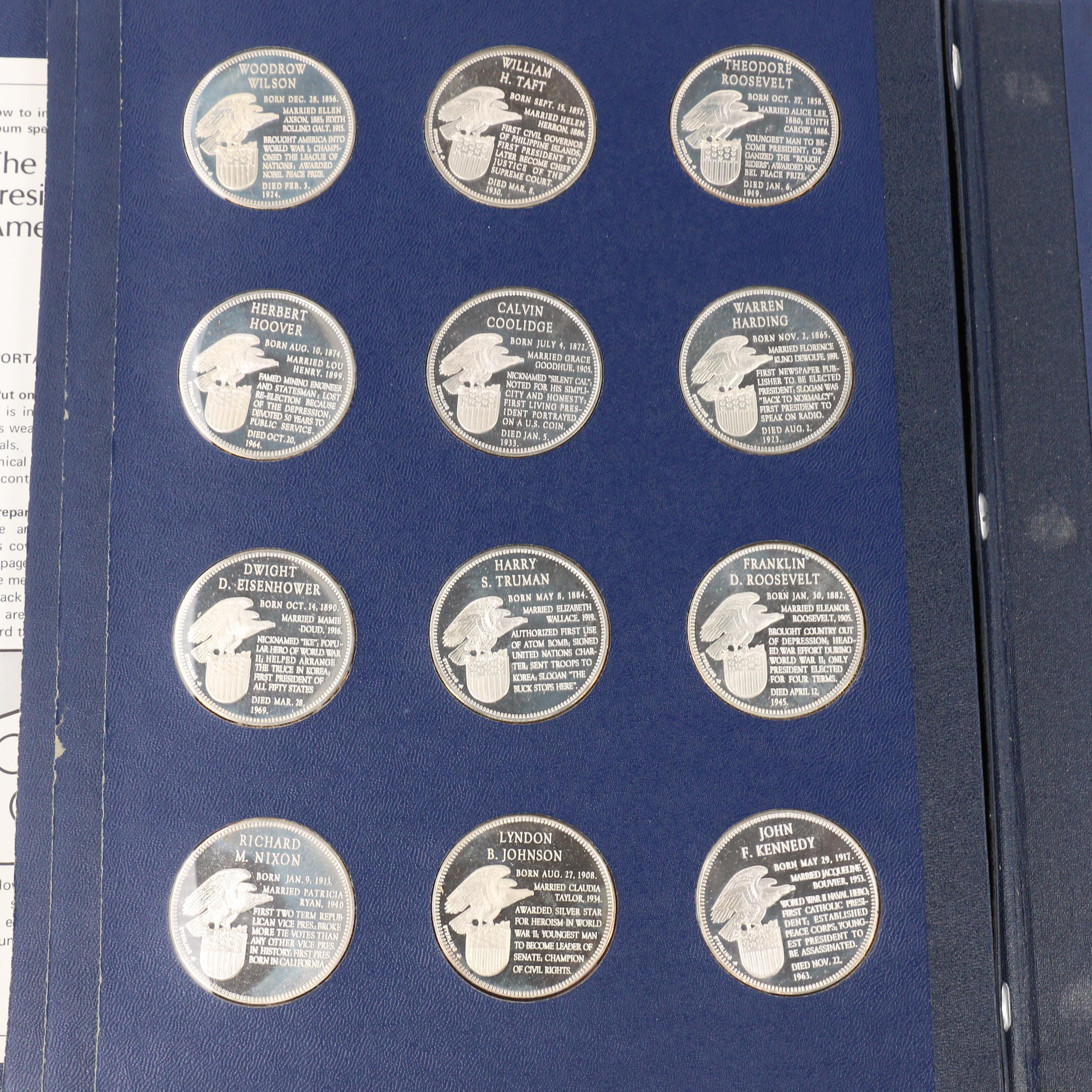 Complete Franklin Mint Set "Treasury of Presidential Commemorative Medals"