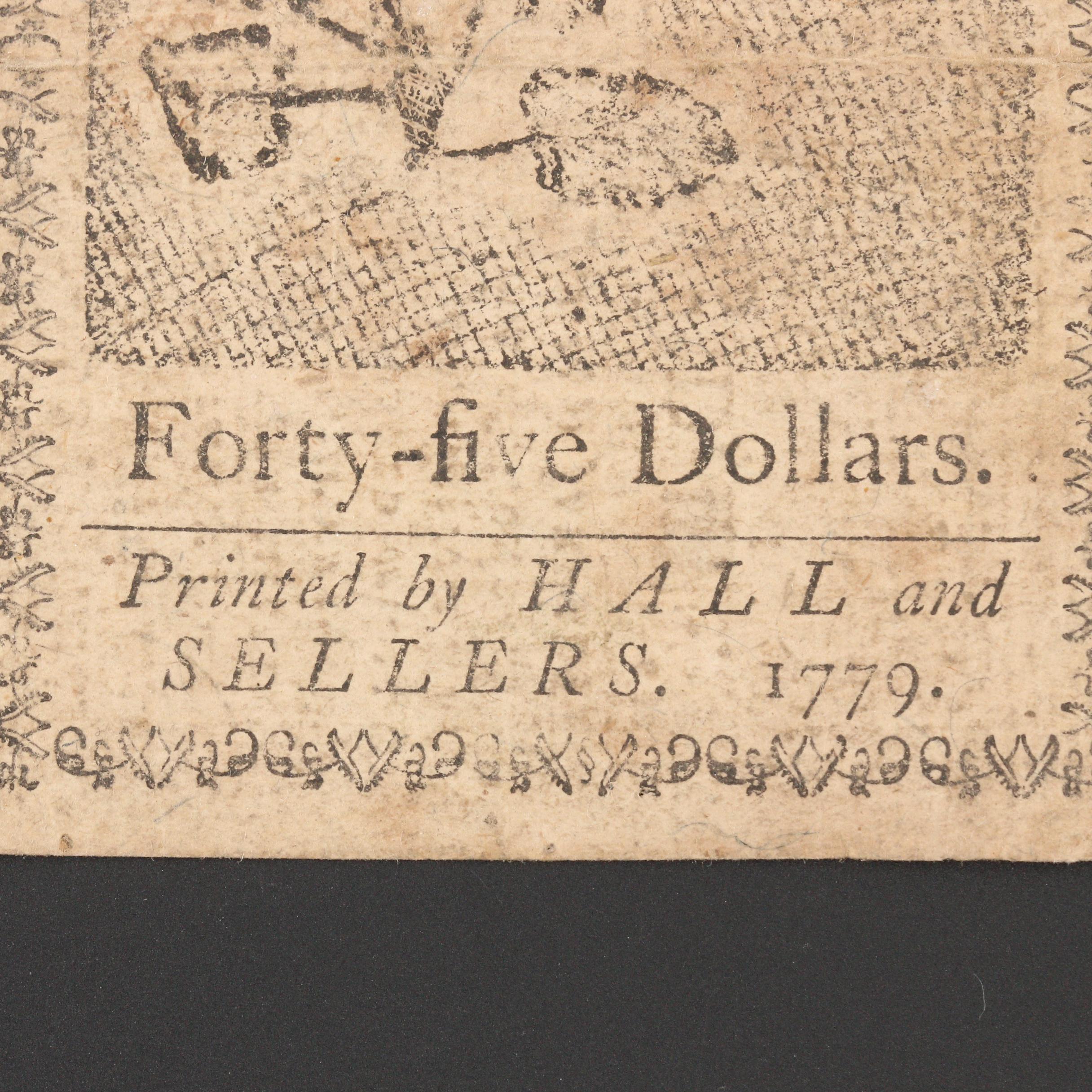 1779 Continental Congress $45 Currency Note