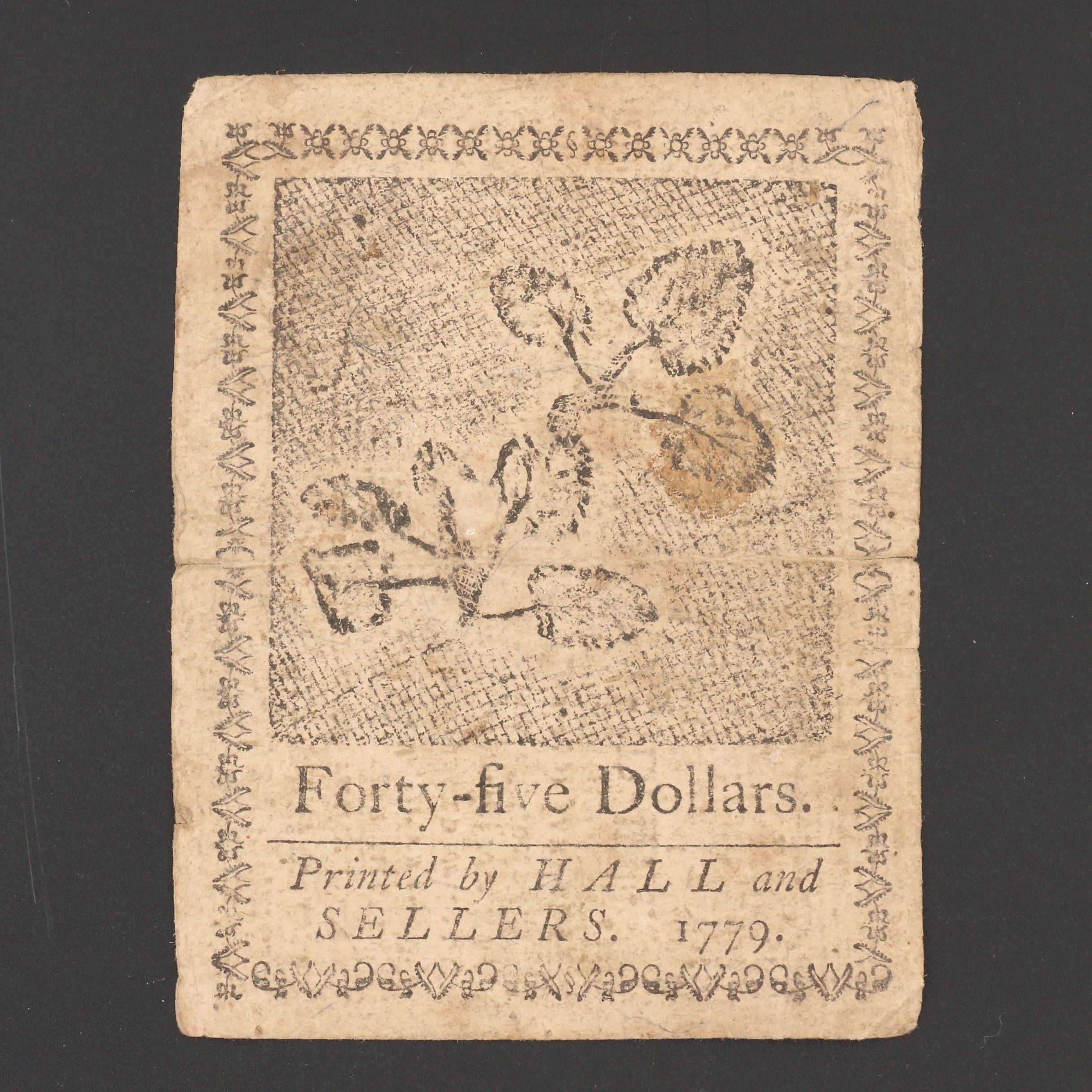 1779 Continental Congress $45 Currency Note