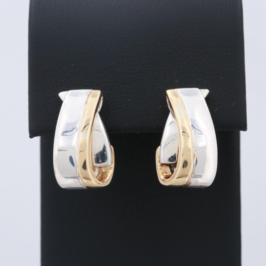 Lorenzo Sterling Silver Earrings with 18K Yellow Gold Accents