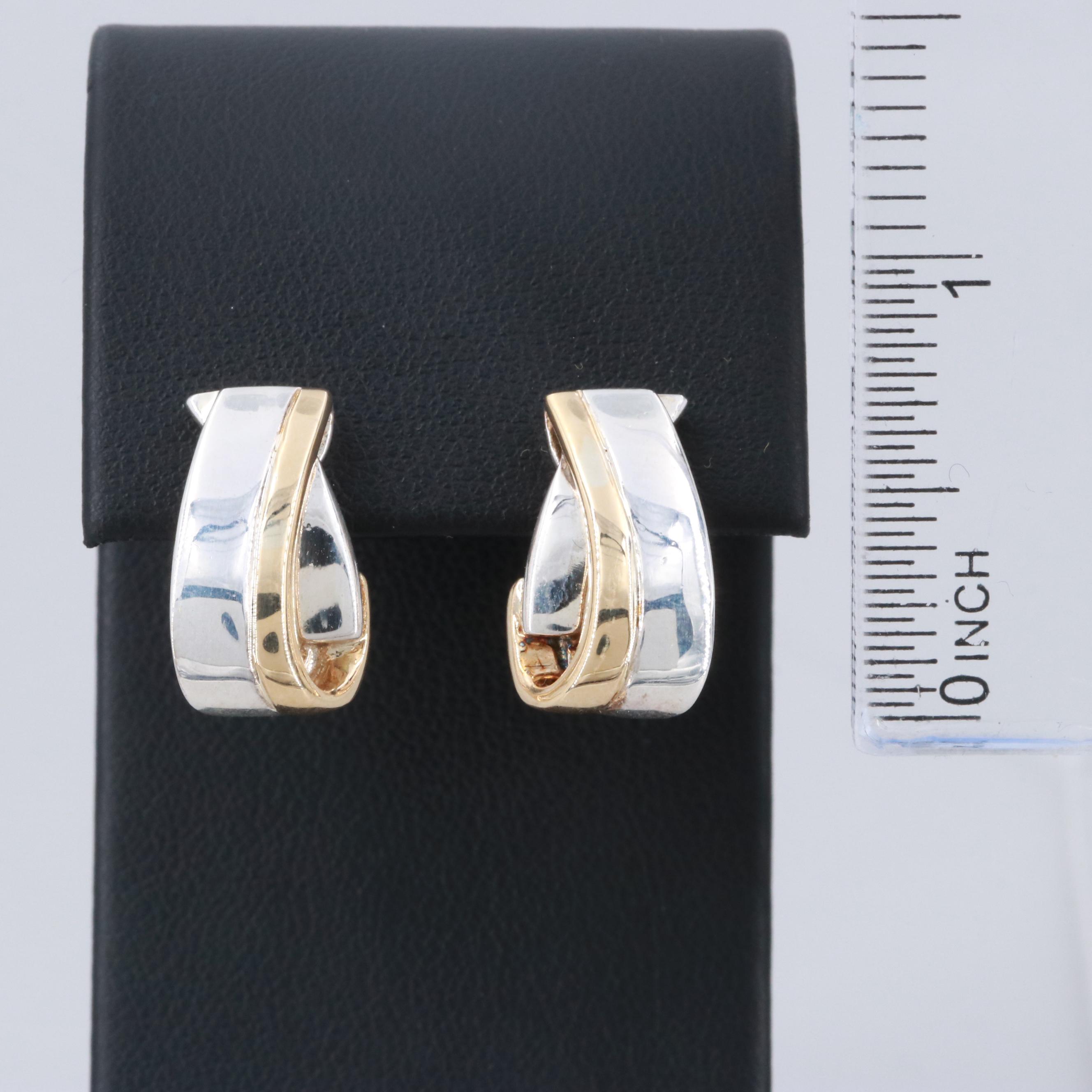Lorenzo Sterling Silver Earrings with 18K Yellow Gold Accents