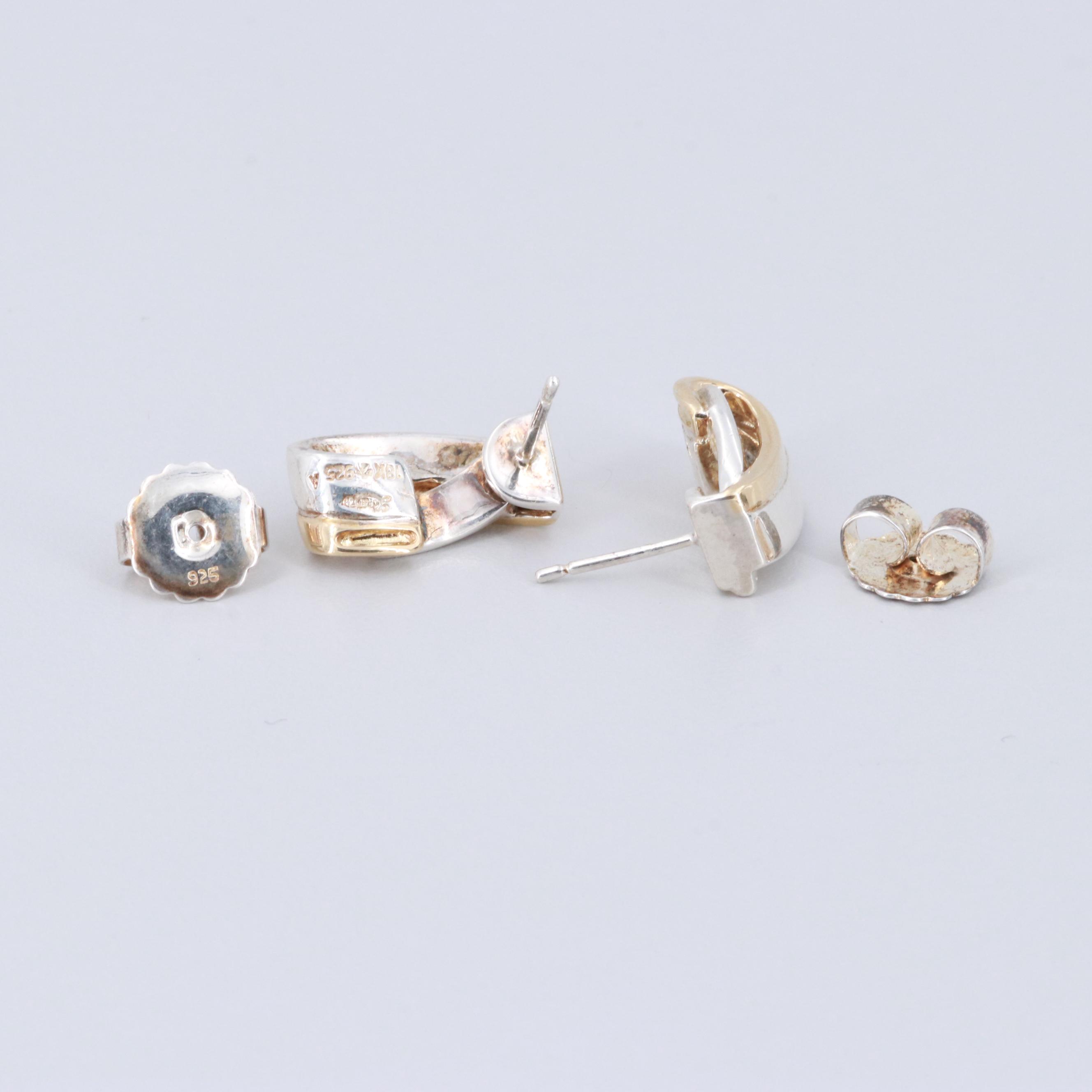 Lorenzo Sterling Silver Earrings with 18K Yellow Gold Accents