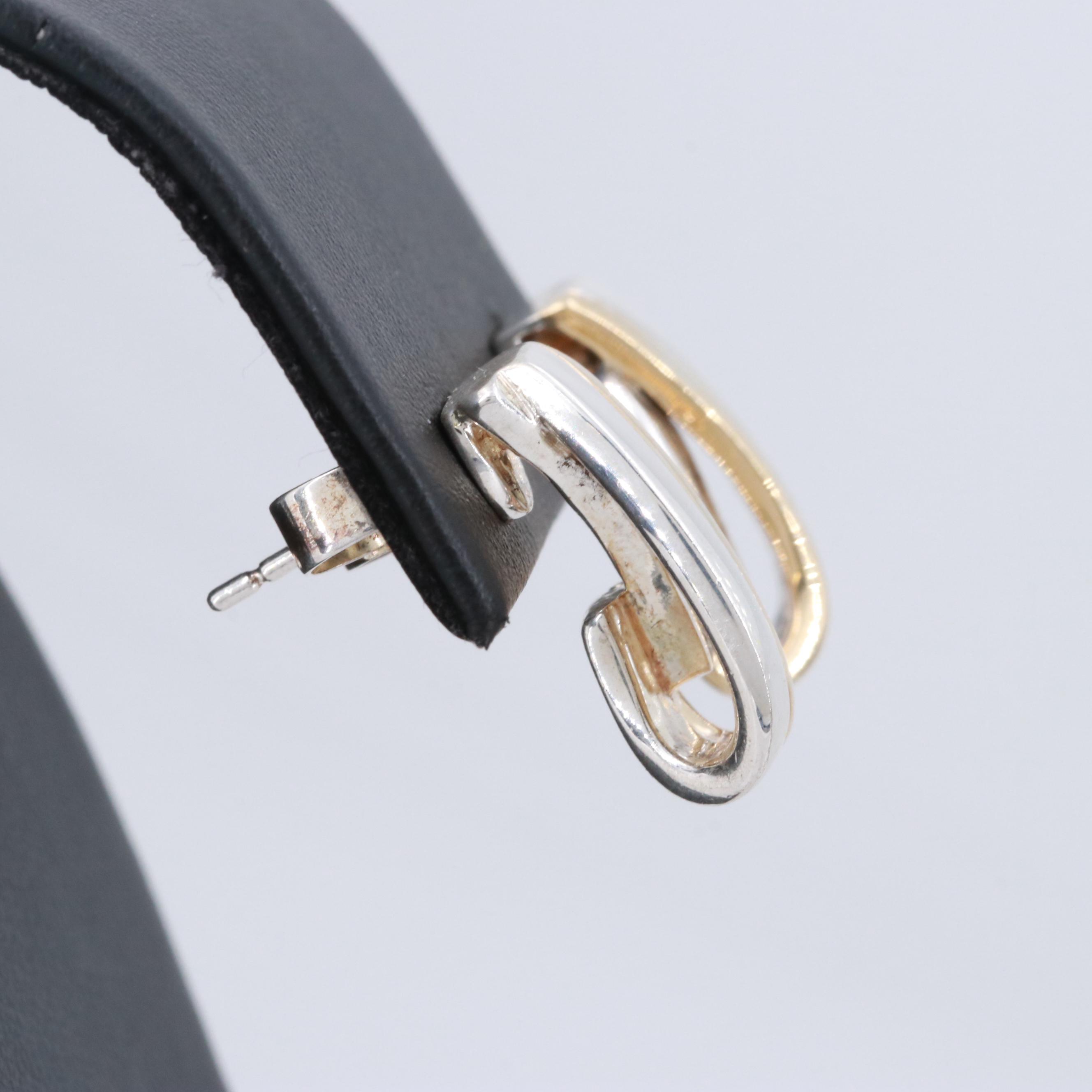 Lorenzo Sterling Silver Earrings with 18K Yellow Gold Accents