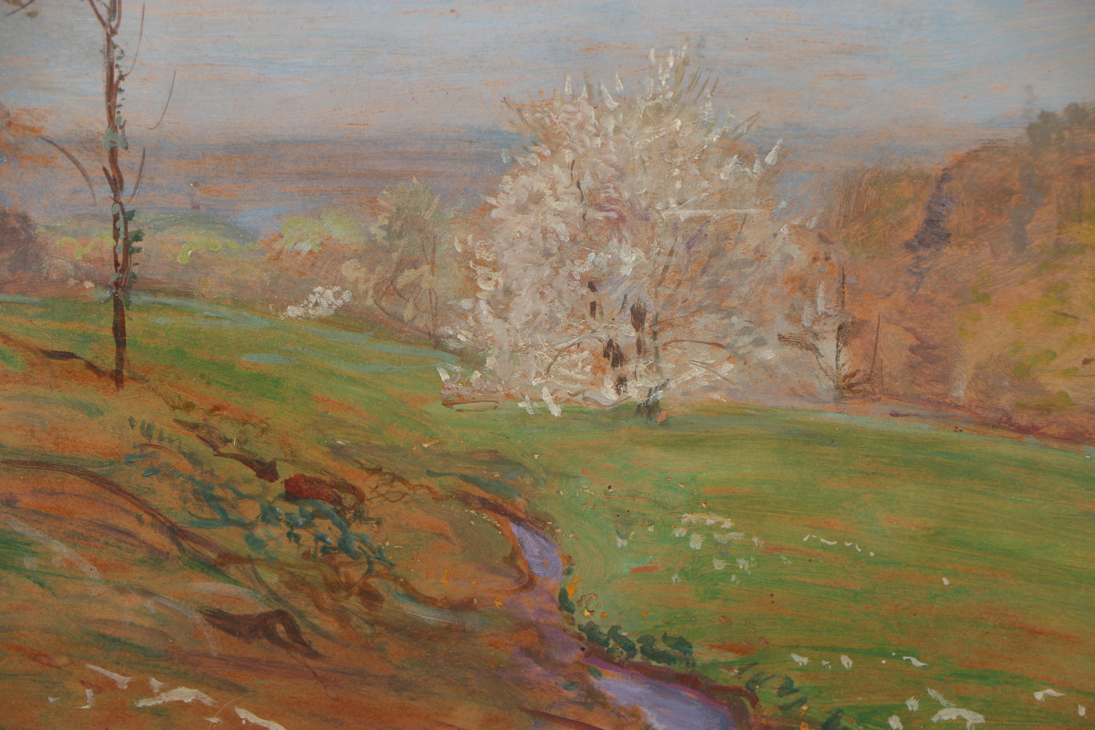 Otto Leiber Landscape Oil Painting, 1919