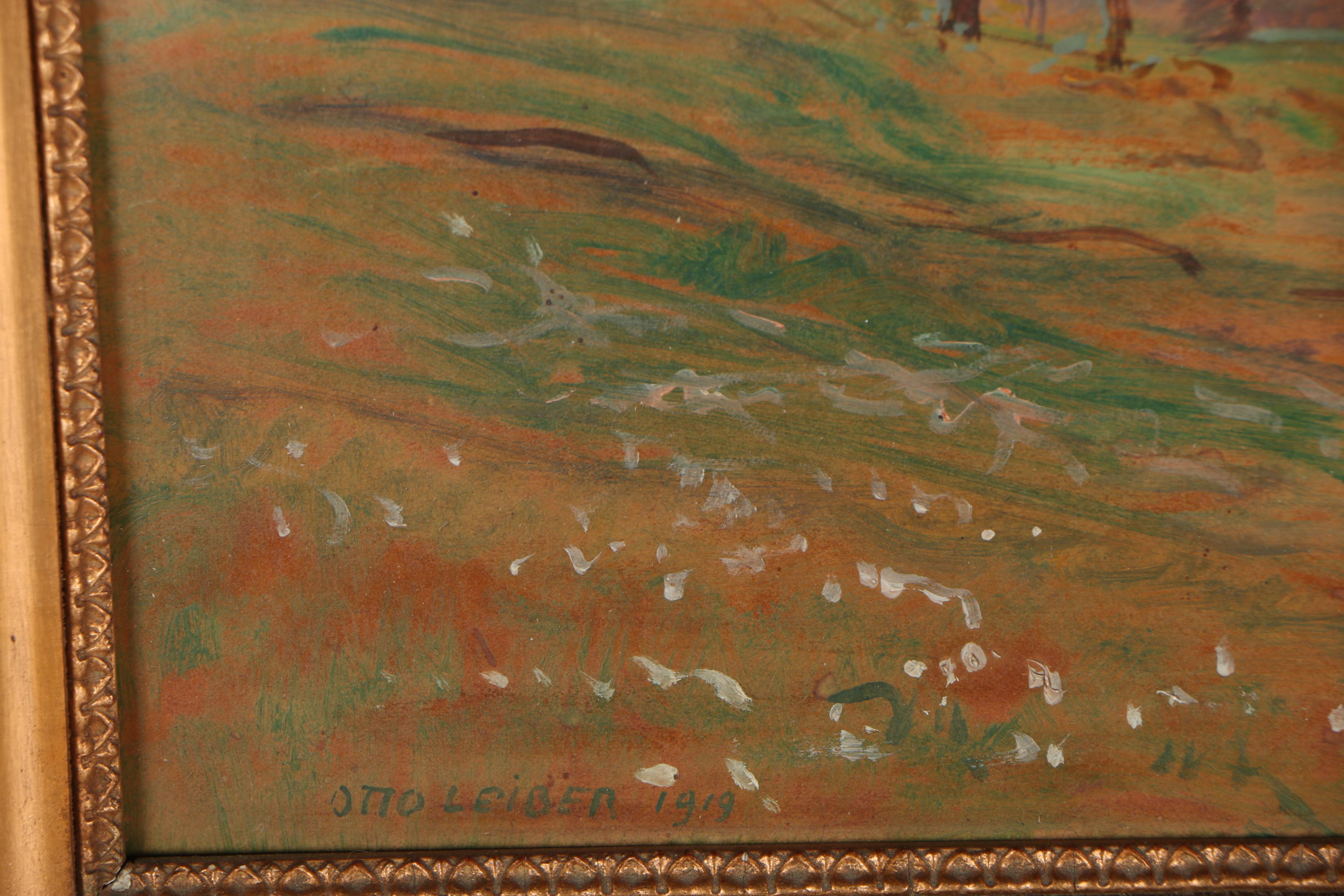 Otto Leiber Landscape Oil Painting, 1919