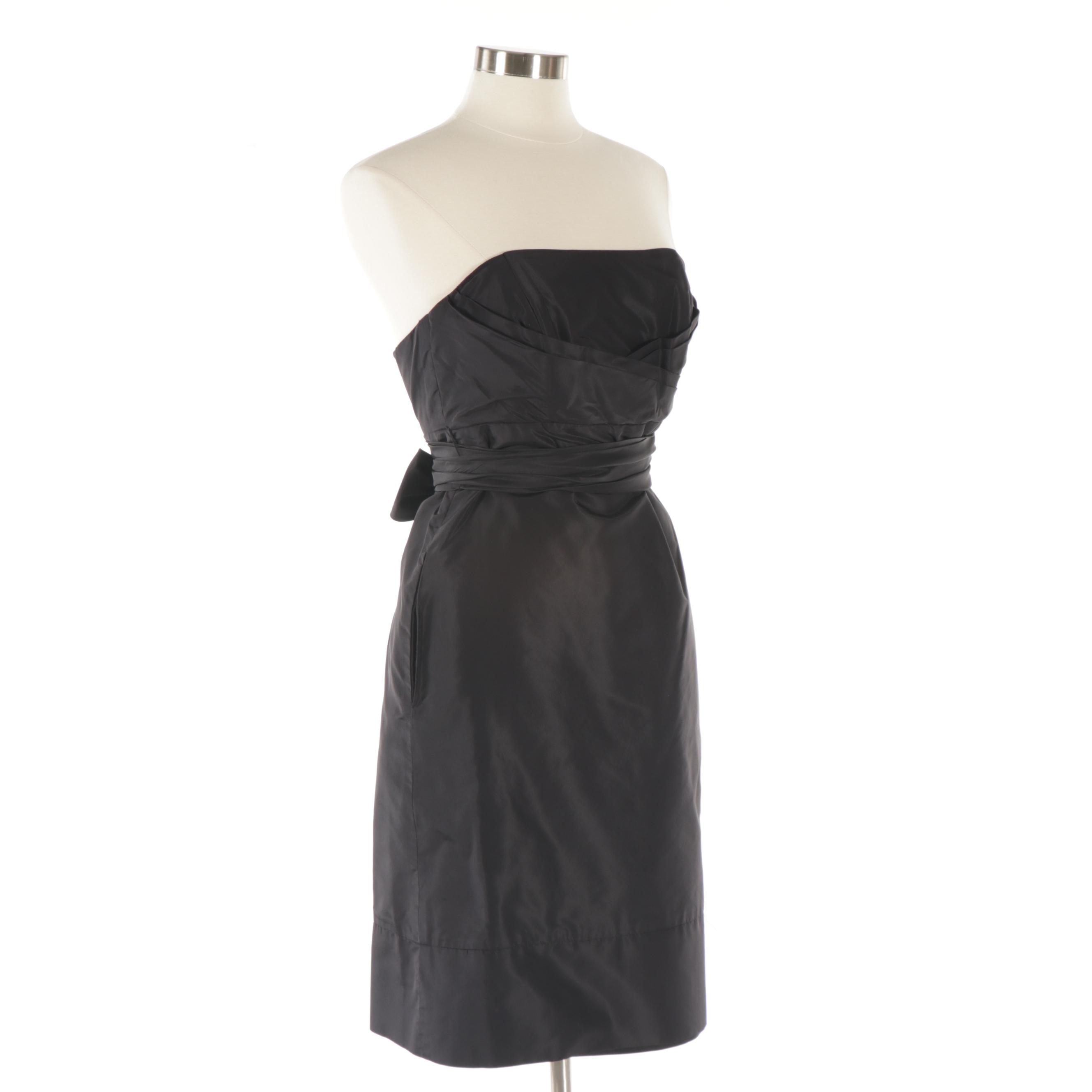 Lela Rose and Molly B. Strapless Silk Dresses in Black and Pink