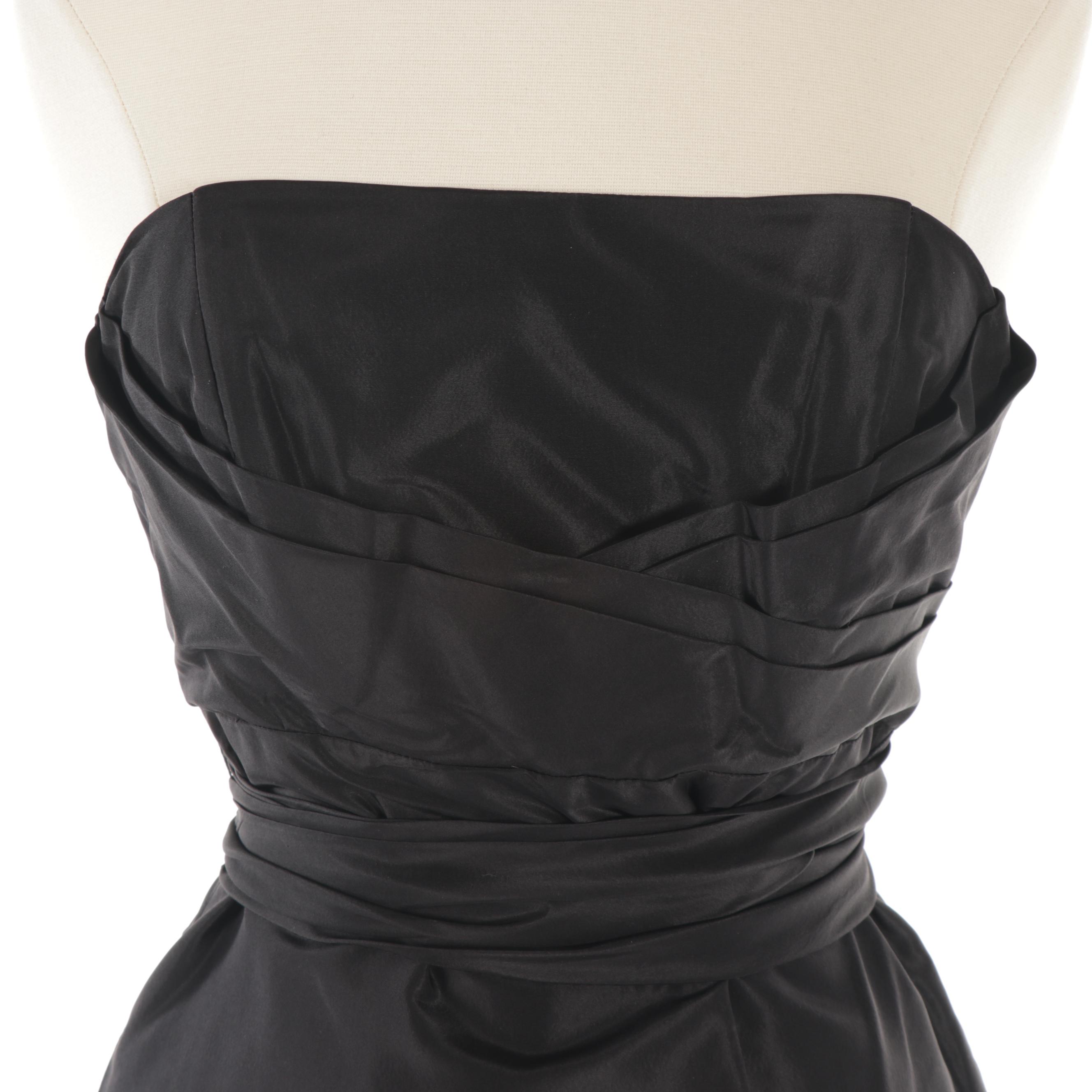 Lela Rose and Molly B. Strapless Silk Dresses in Black and Pink