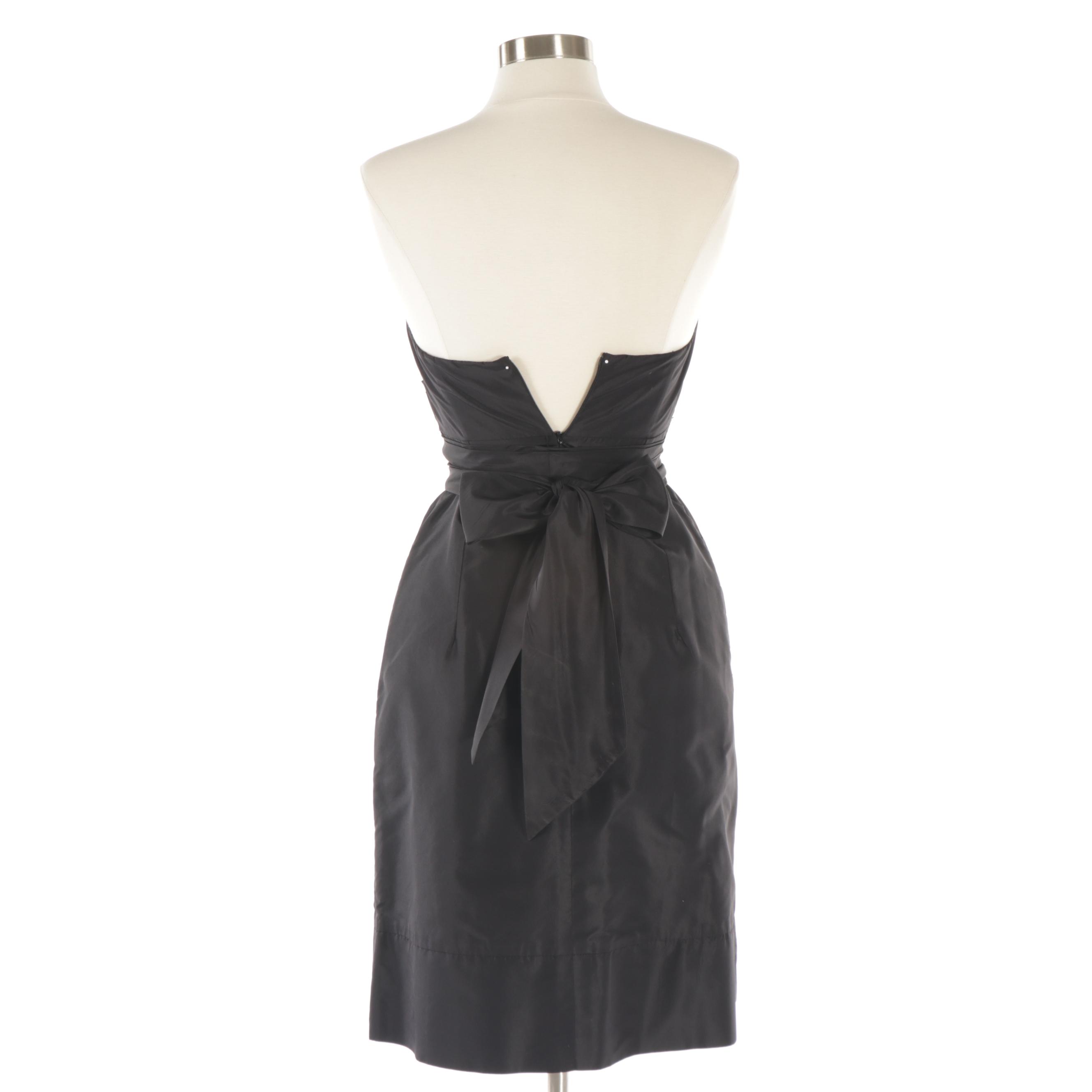 Lela Rose and Molly B. Strapless Silk Dresses in Black and Pink