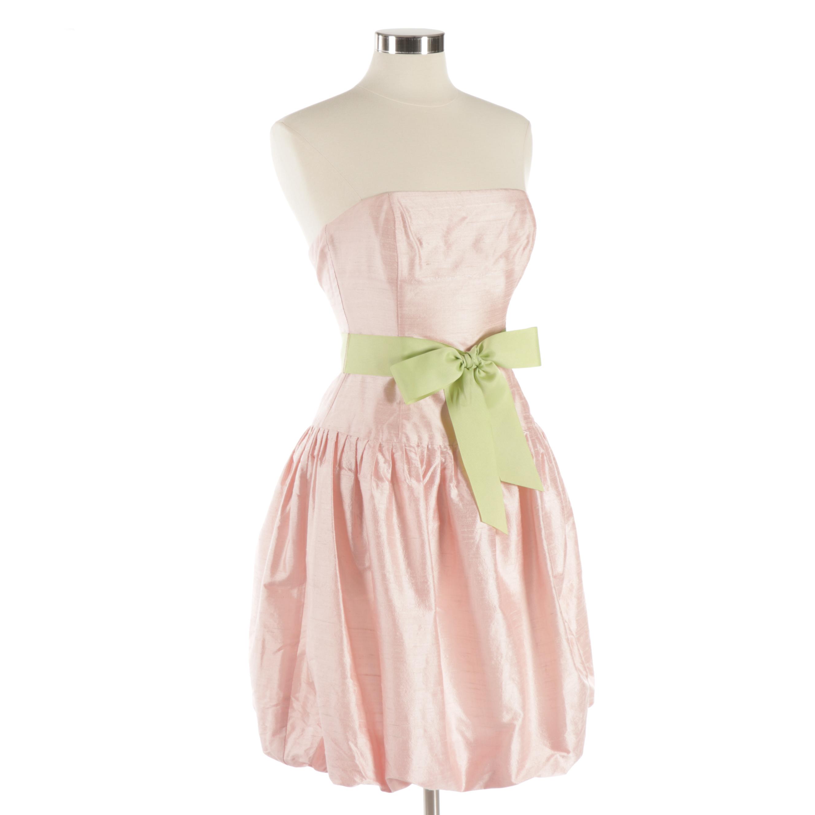 Lela Rose and Molly B. Strapless Silk Dresses in Black and Pink