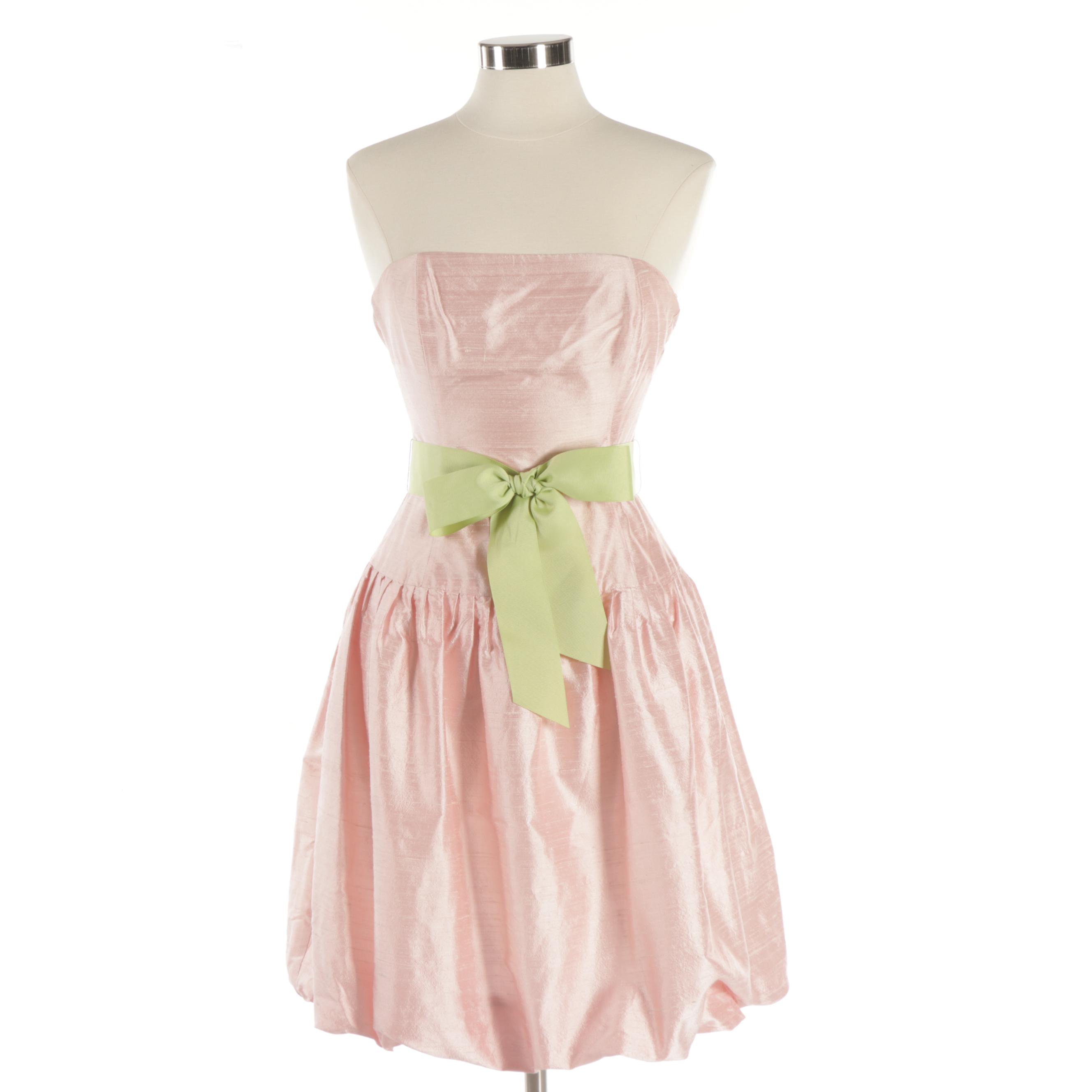 Lela Rose and Molly B. Strapless Silk Dresses in Black and Pink