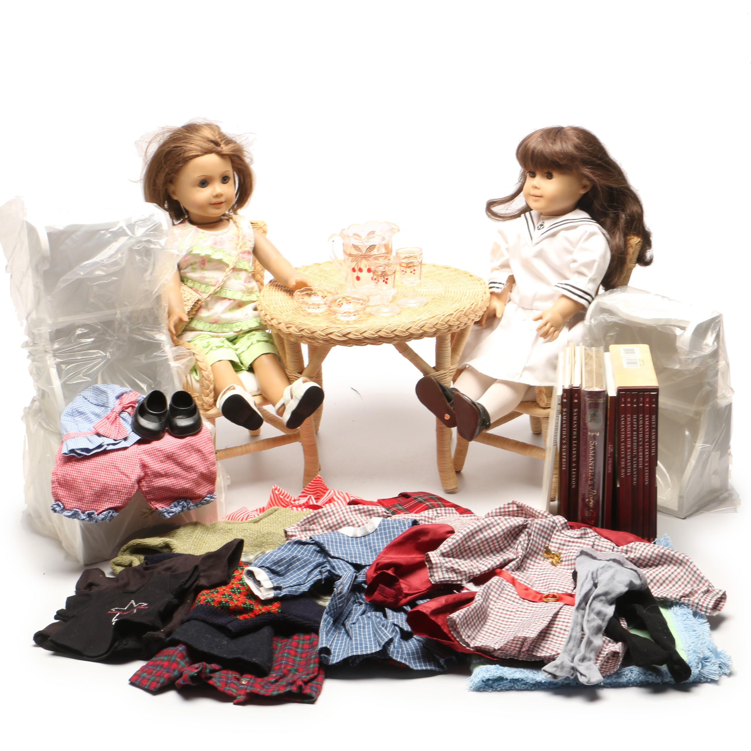 American Girl "Samantha" and "Nellie" Dolls with Accessories