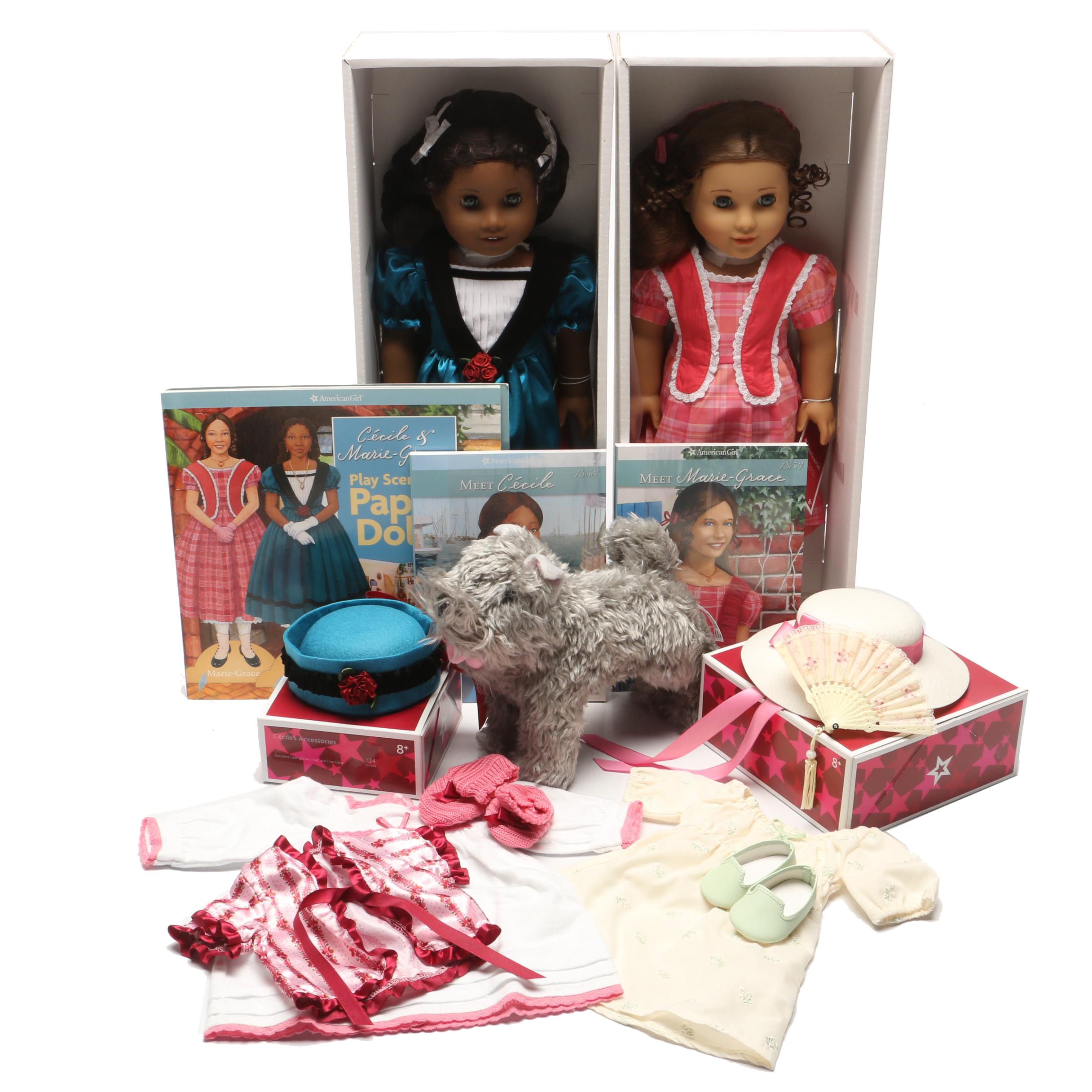 American Girl "Marie-Grace" and "Cécile" Dolls and Accessories