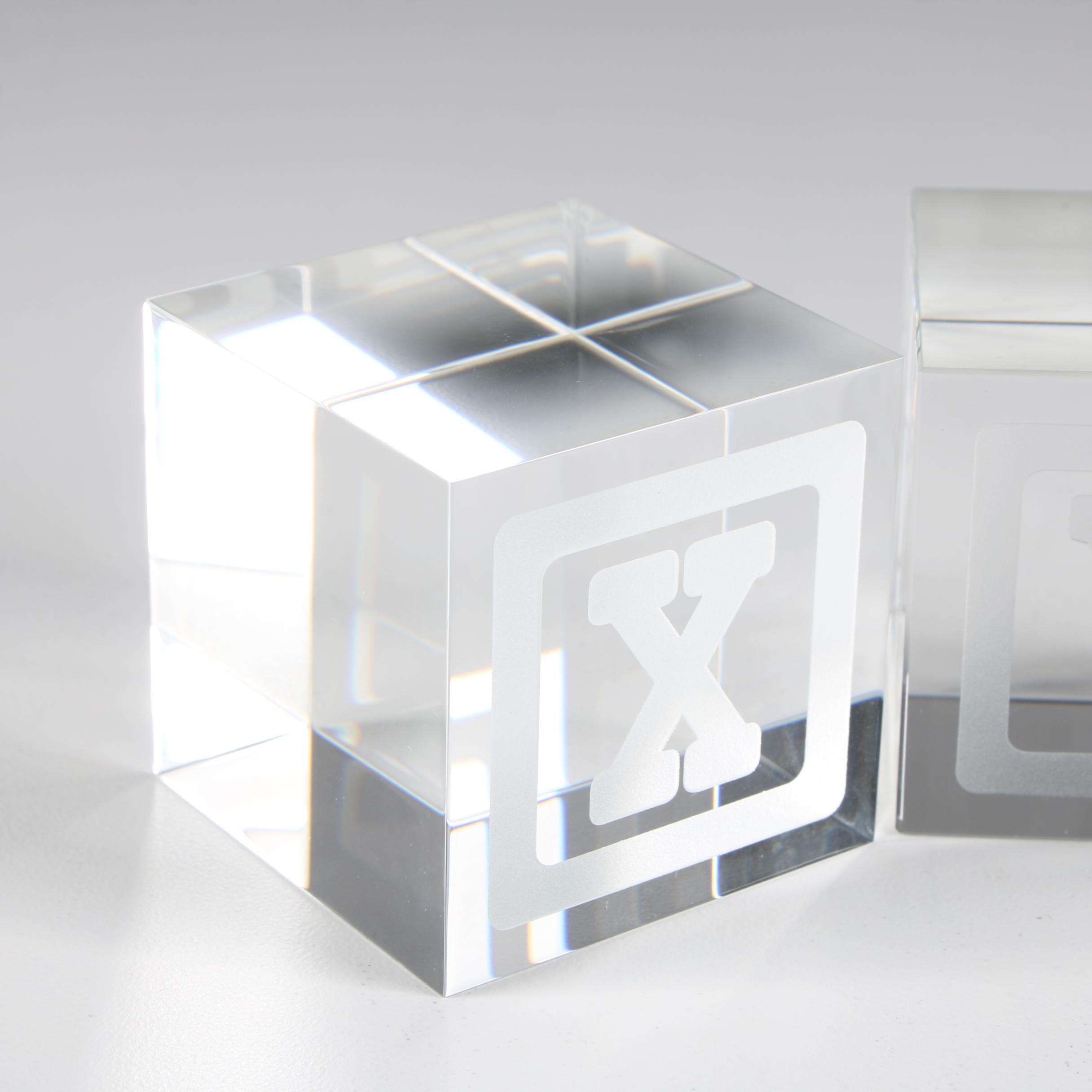 Steuben Art Glass "XYZ" Baby's Blocks Designed by Joel Smith, 21st Century