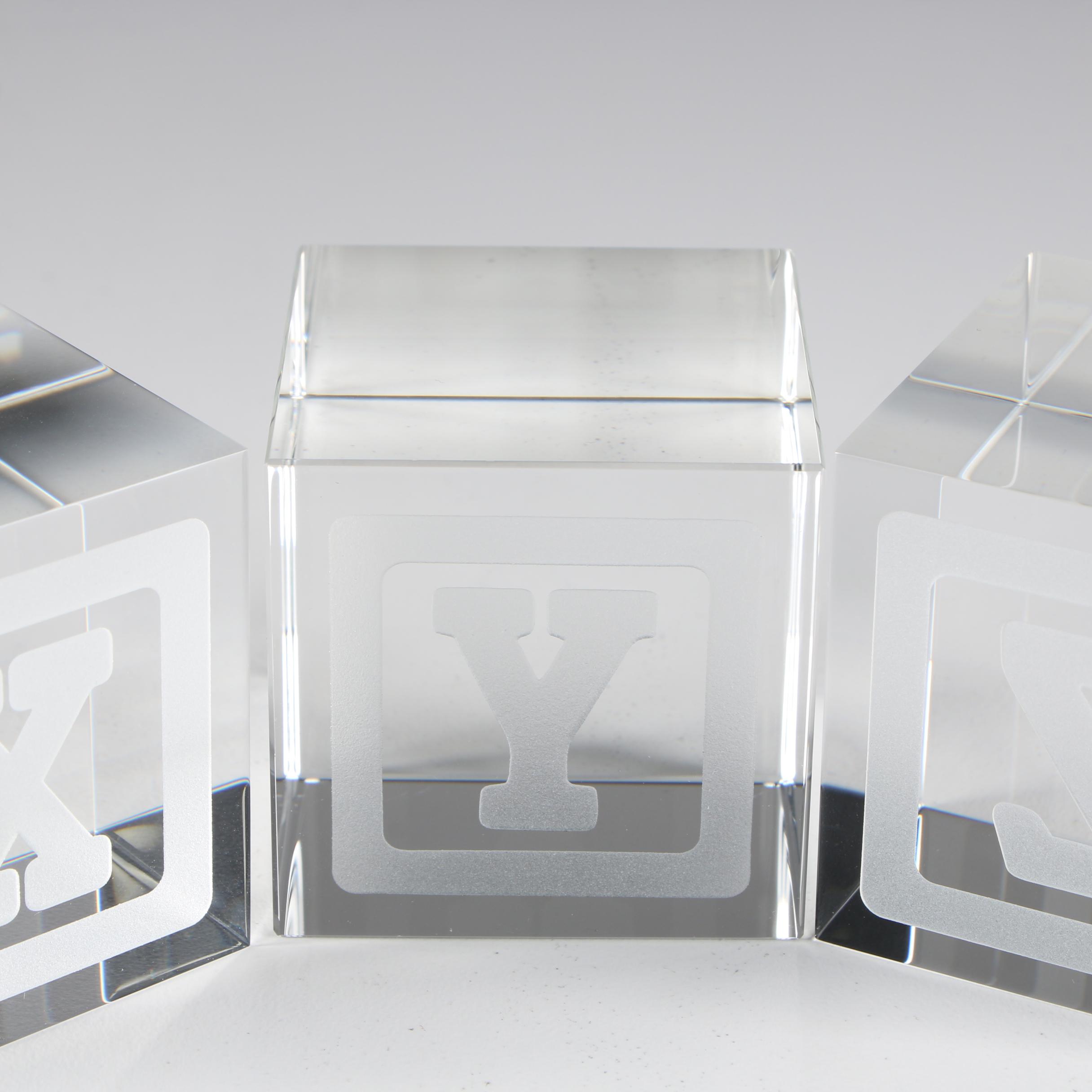 Steuben Art Glass "XYZ" Baby's Blocks Designed by Joel Smith, 21st Century