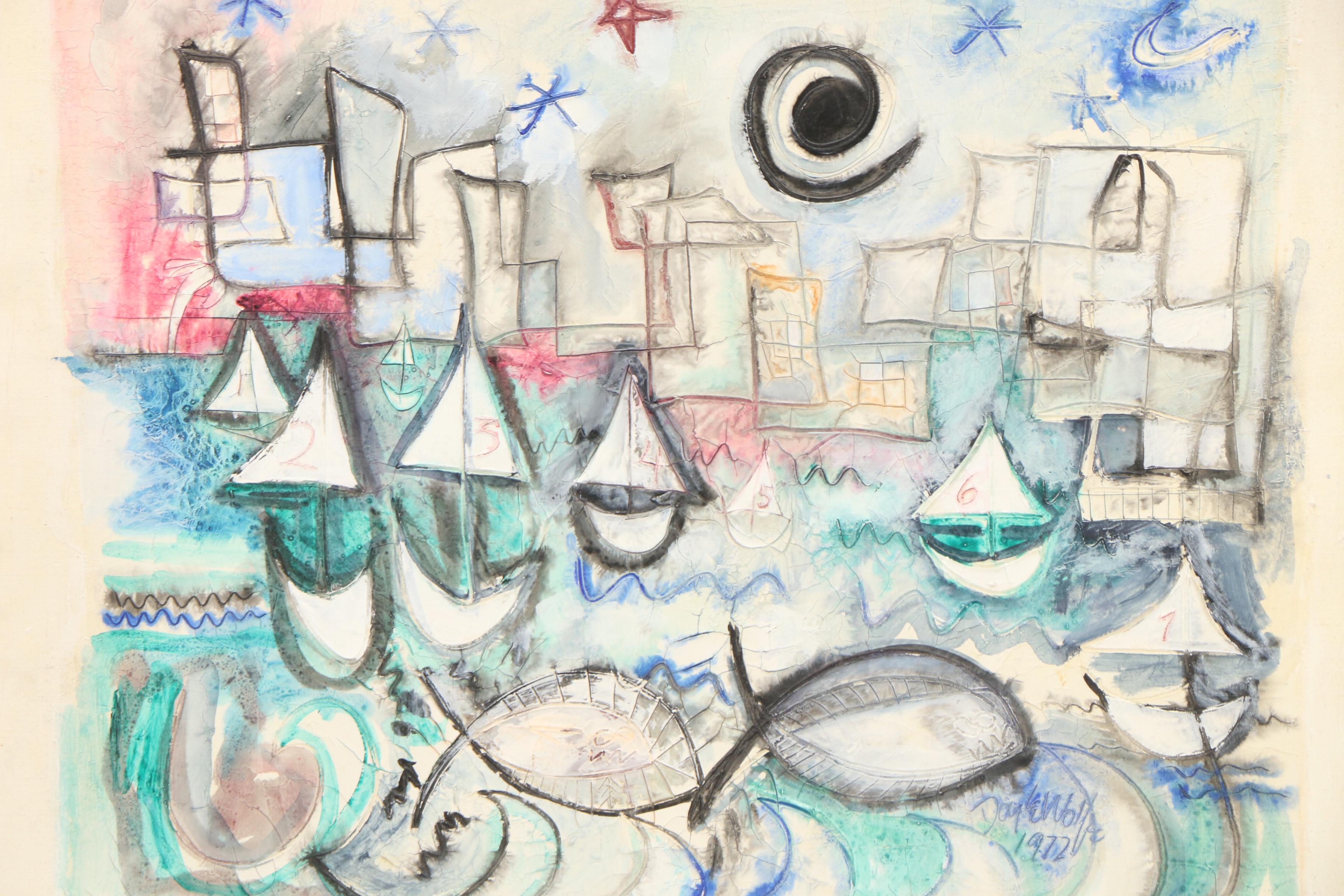 Doyle Wolfe Mixed Media Painting "The First One Now - Will Later Be Last"