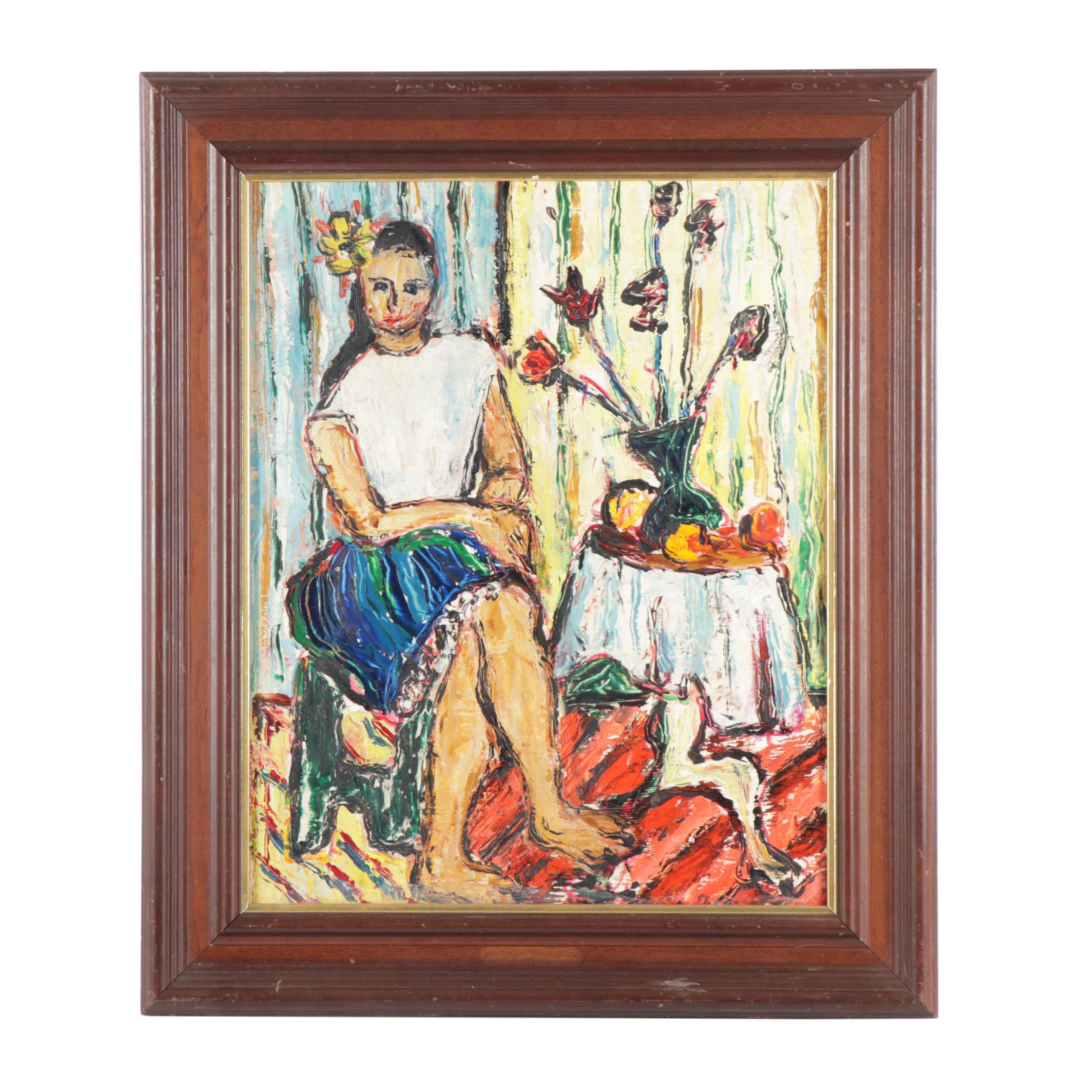 20th Century Figural Oil Painting