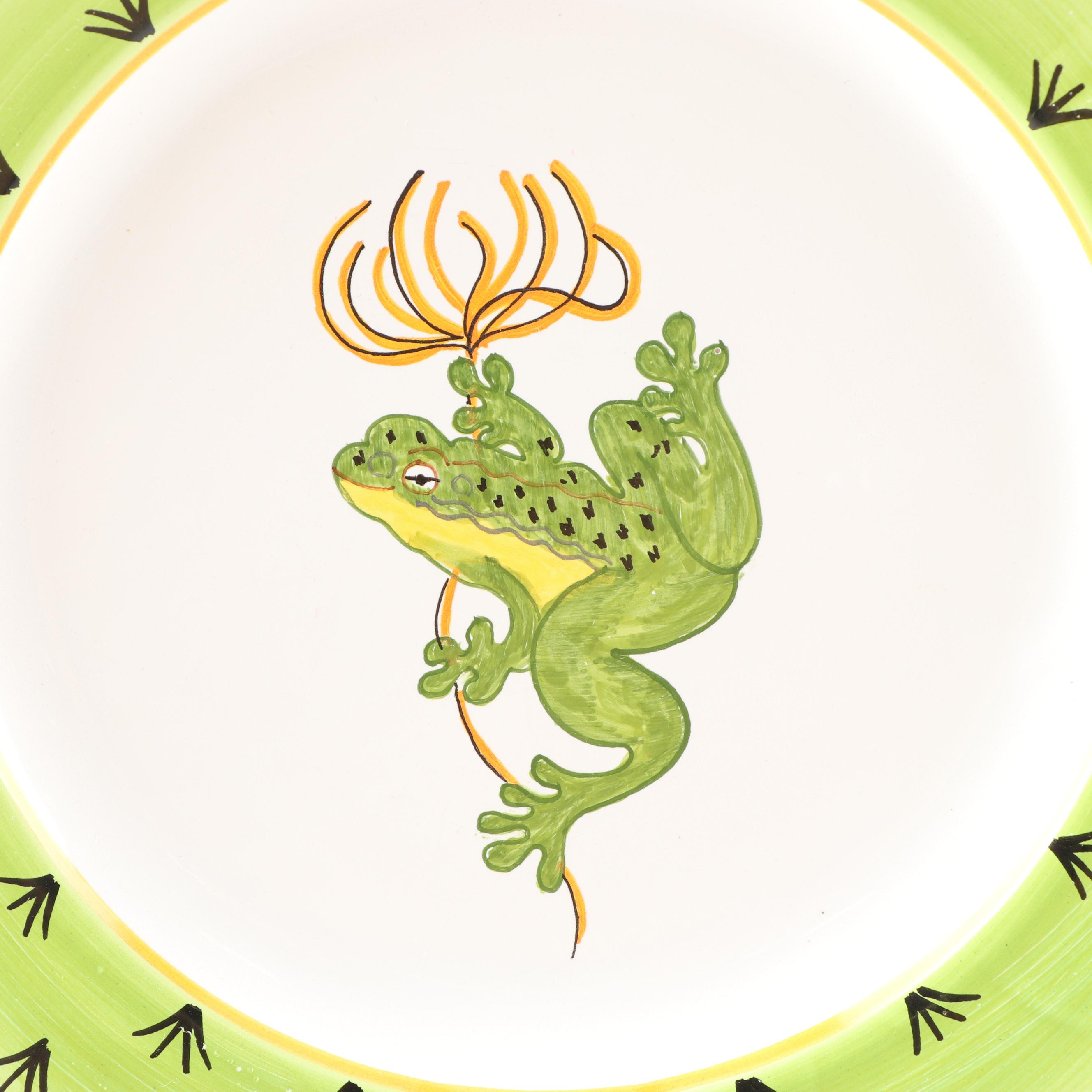 Gilly Walsh for Mariposa and Masilly Hand Painted Frog Plates