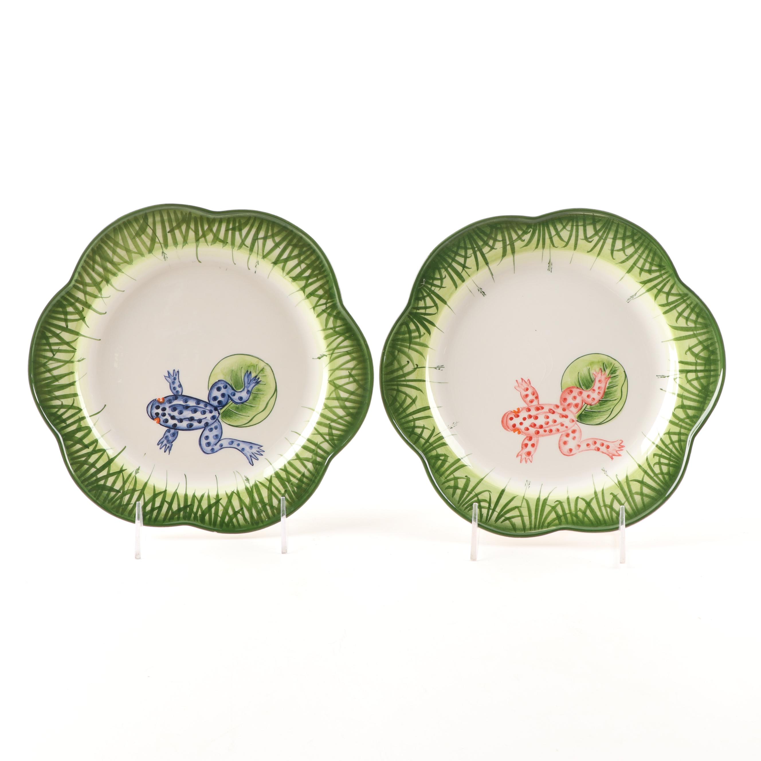 Gilly Walsh for Mariposa and Masilly Hand Painted Frog Plates