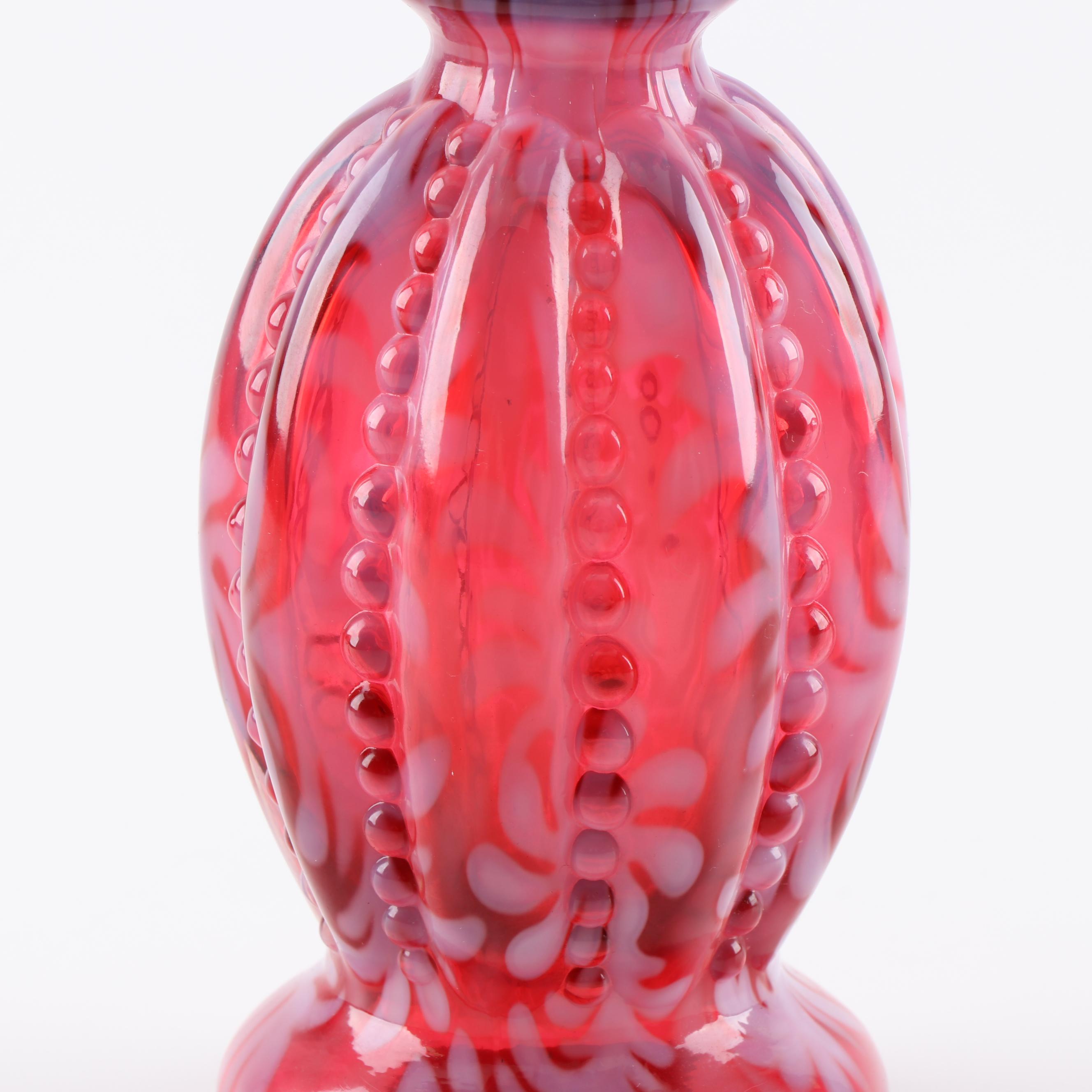 W.C. Fenton Cranberry Glass Vase