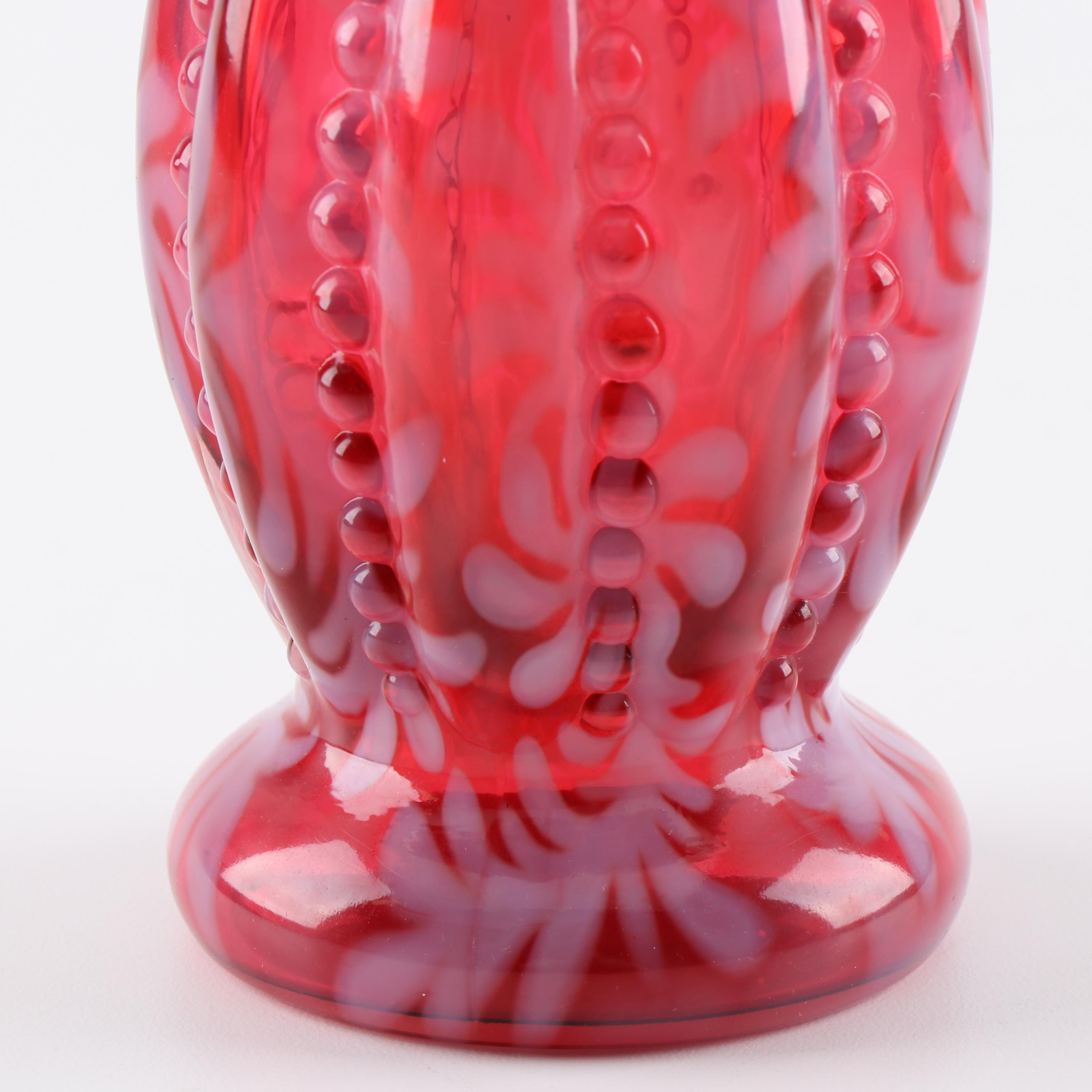 W.C. Fenton Cranberry Glass Vase
