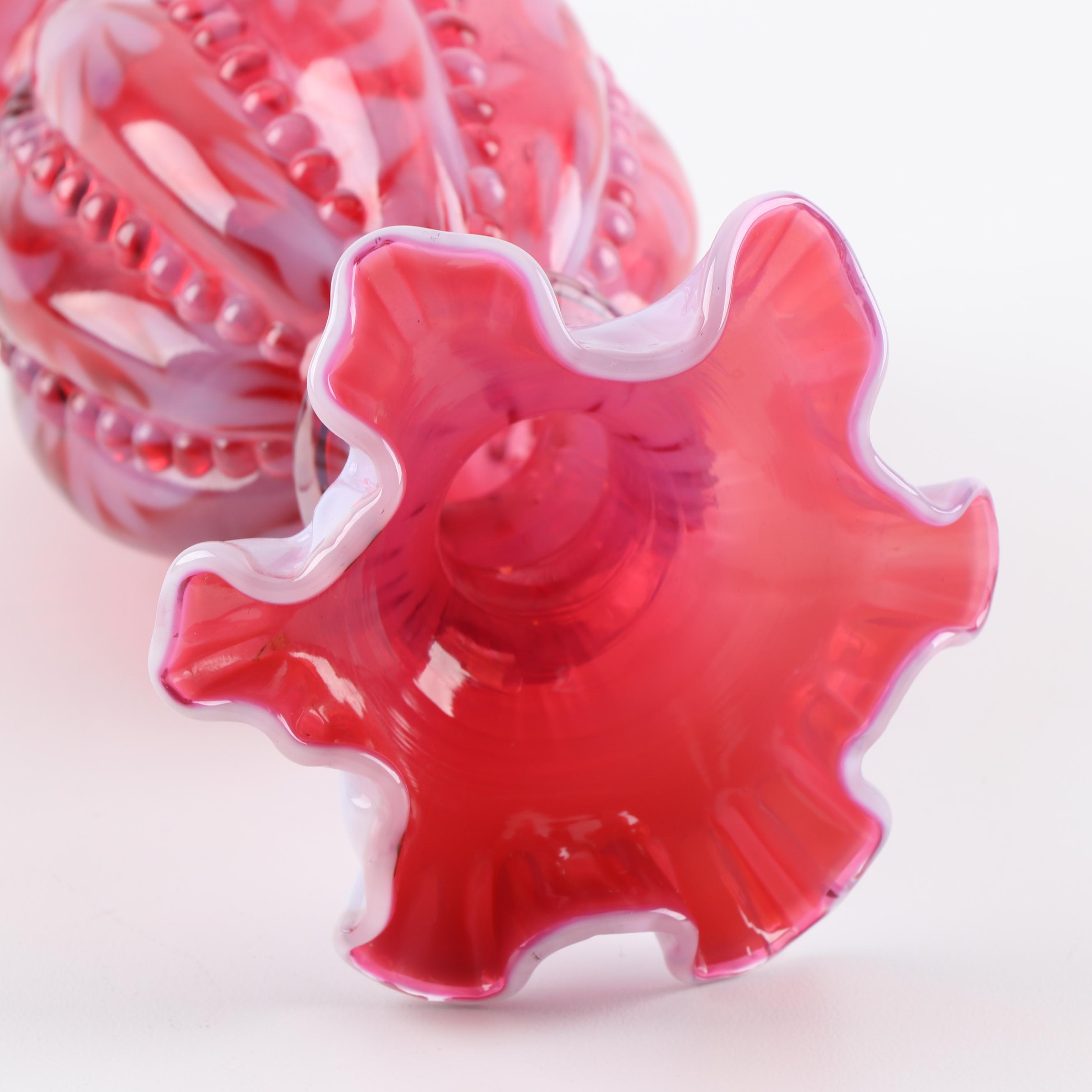 W.C. Fenton Cranberry Glass Vase