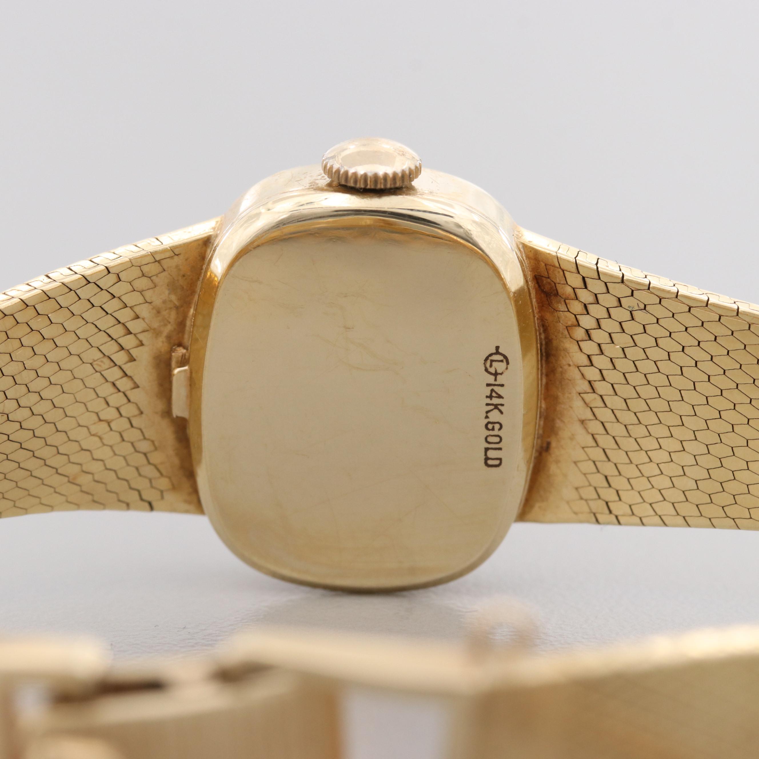 Vintage Rolex 14K Yellow Gold Stem Wind Watch