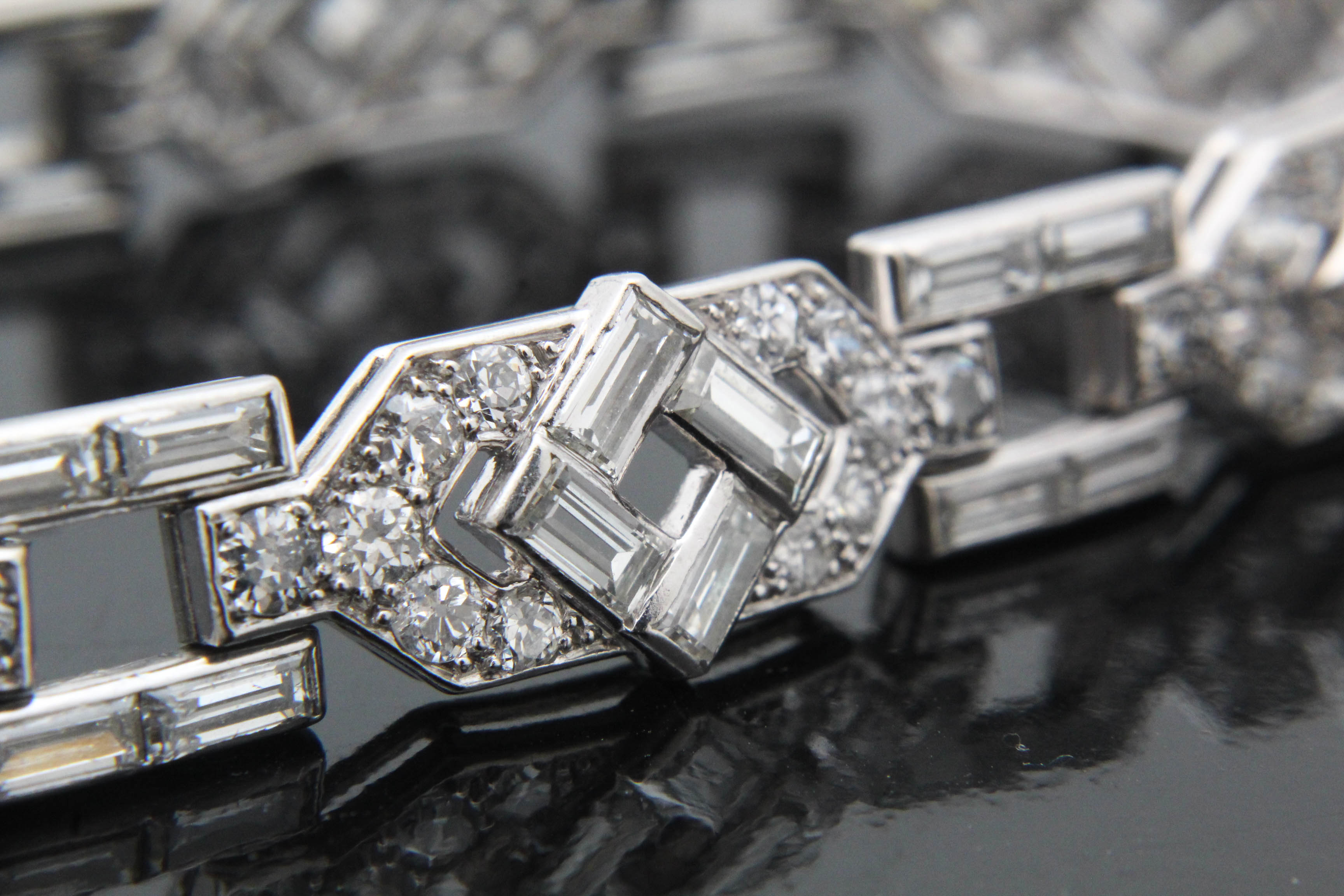 Platinum Art Deco Style 8.65 CTW Diamond Bracelet